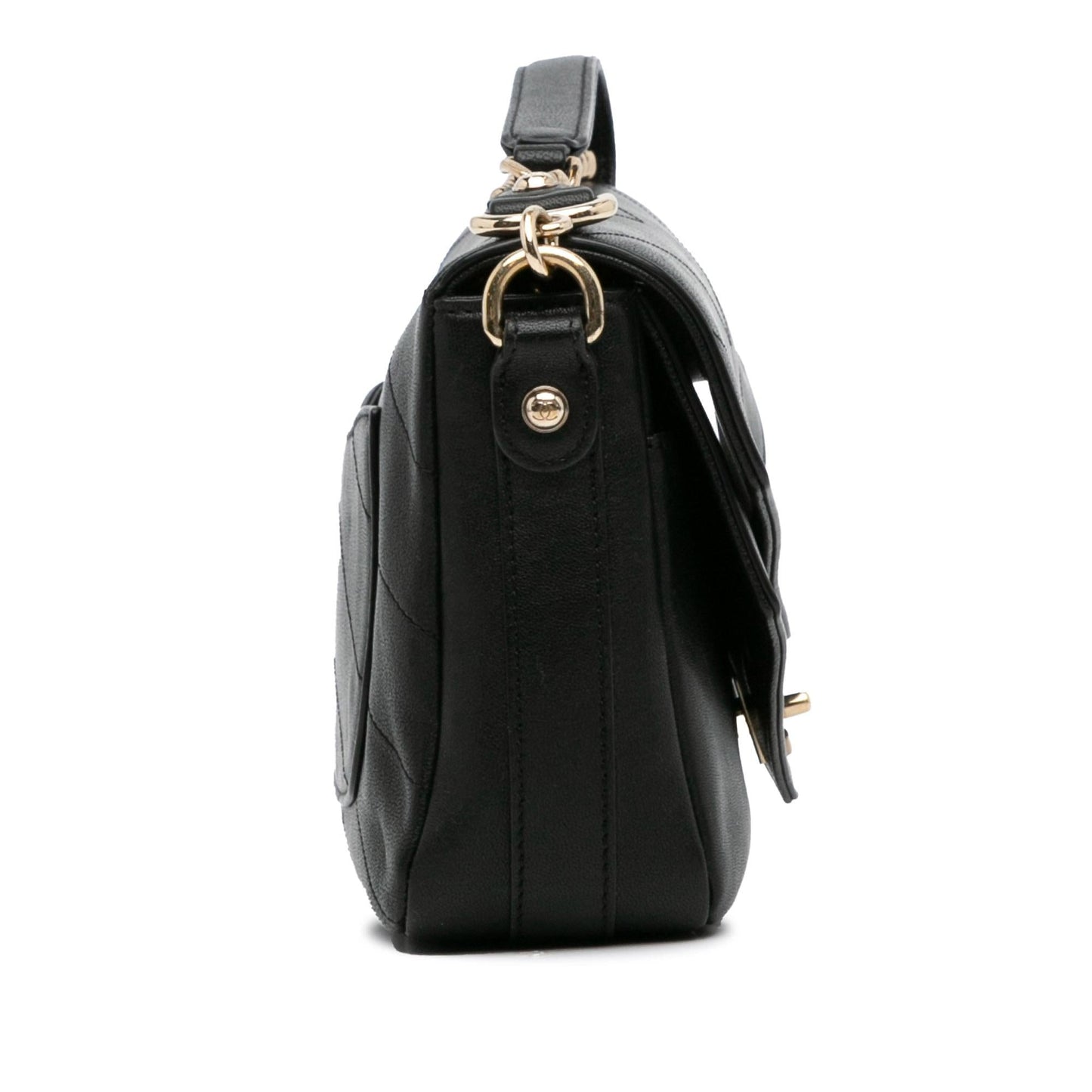 Chanel Calfskin Elaphe Double Chevron Flap SHG-L3u8Dw Handbag