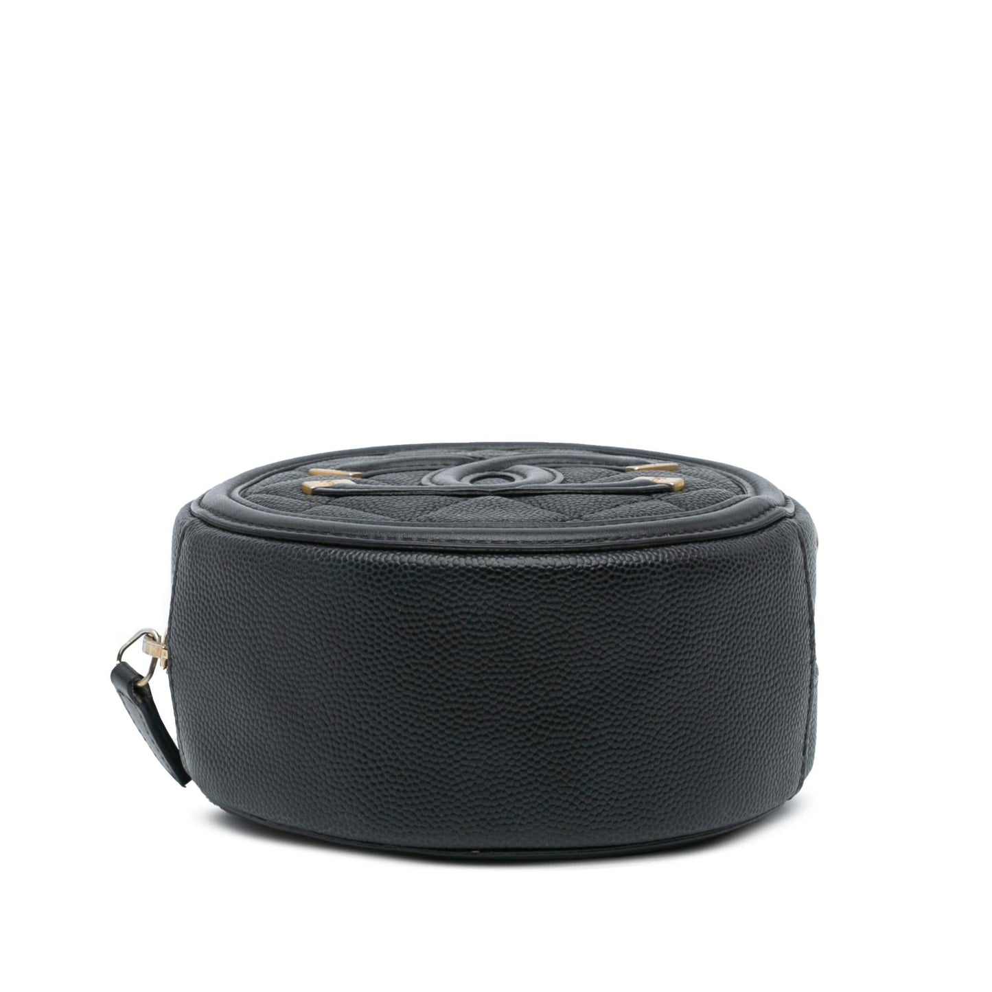 Chanel Caviar CC Filigree Round Crossbody Bag