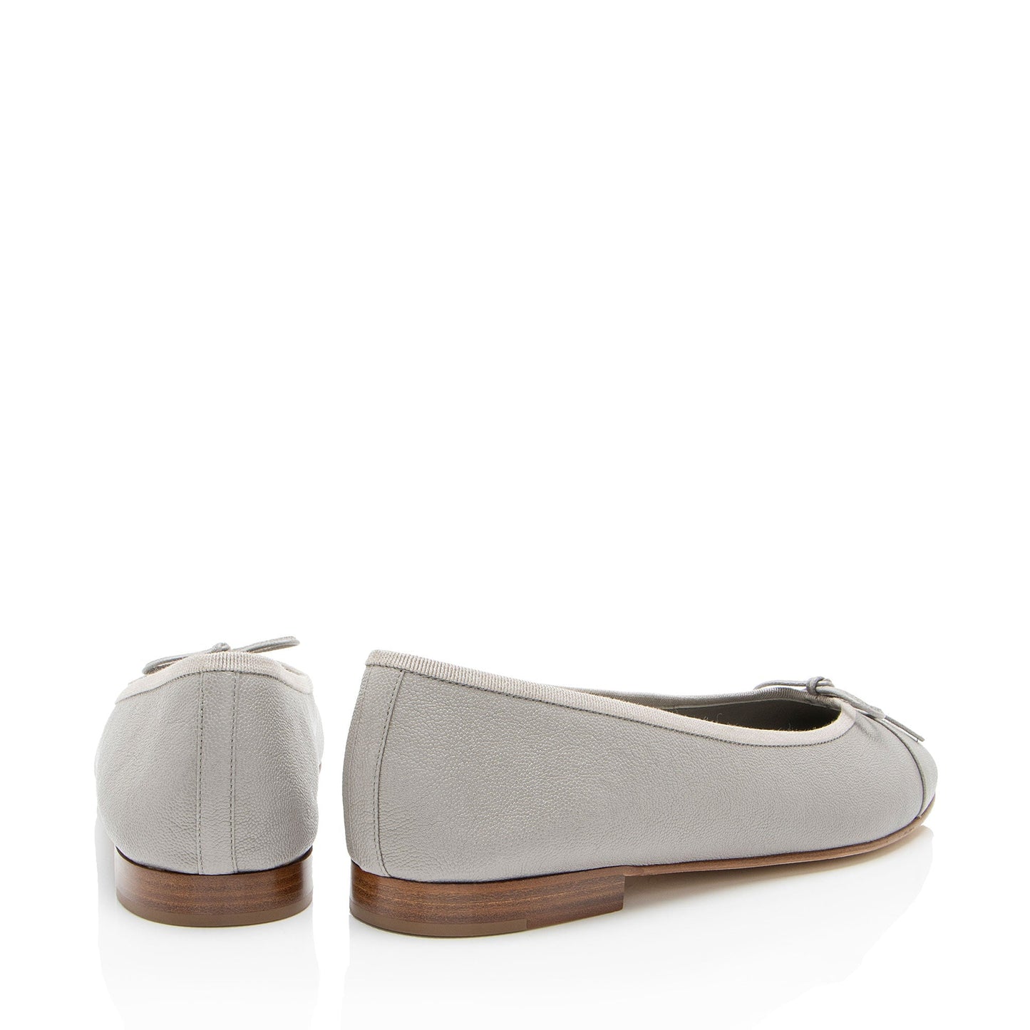 Chanel Caviar CC Cap Toe Ballet Flats Leather Hat
