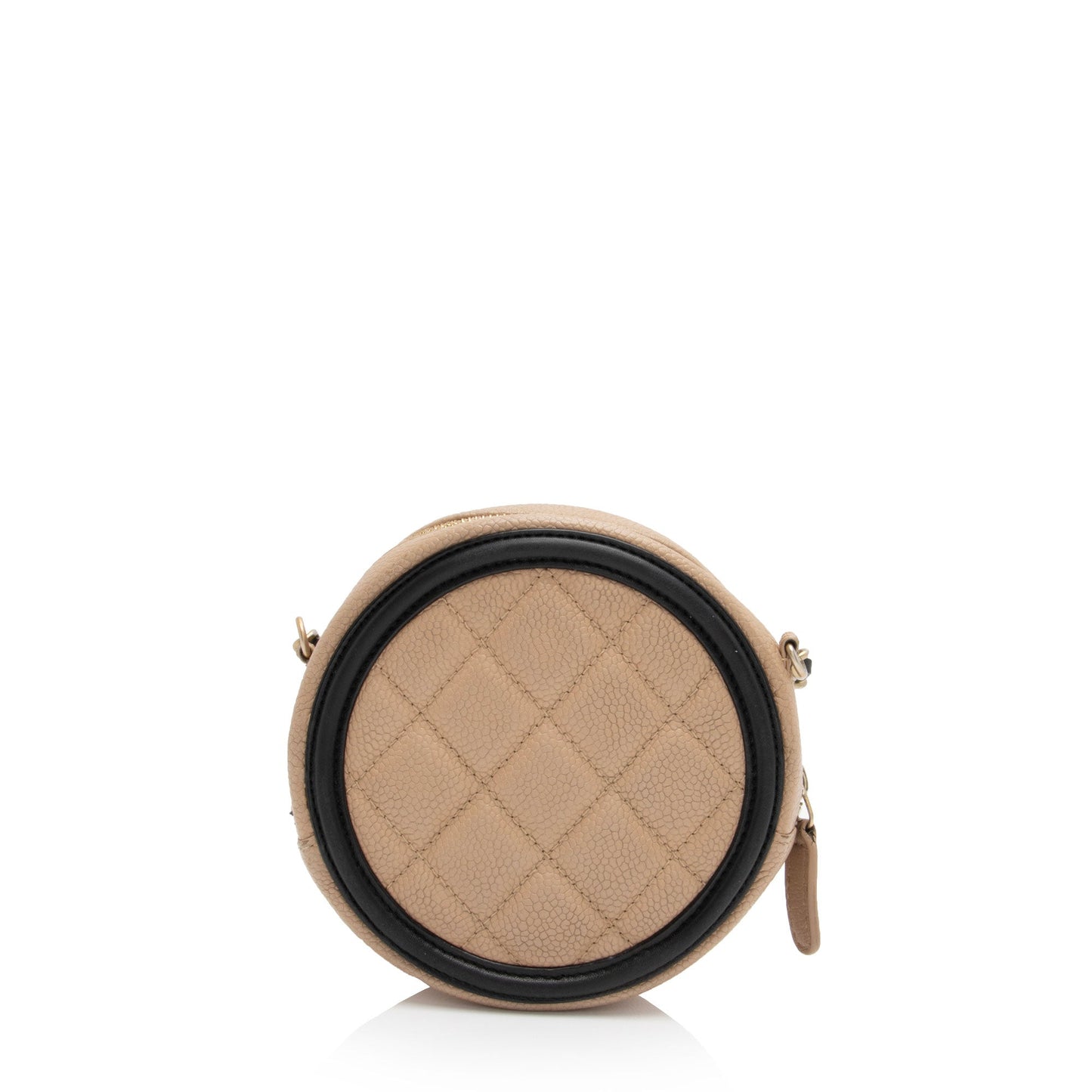 Chanel Caviar CC Filigree Round - FINAL Leather Clutch Bag