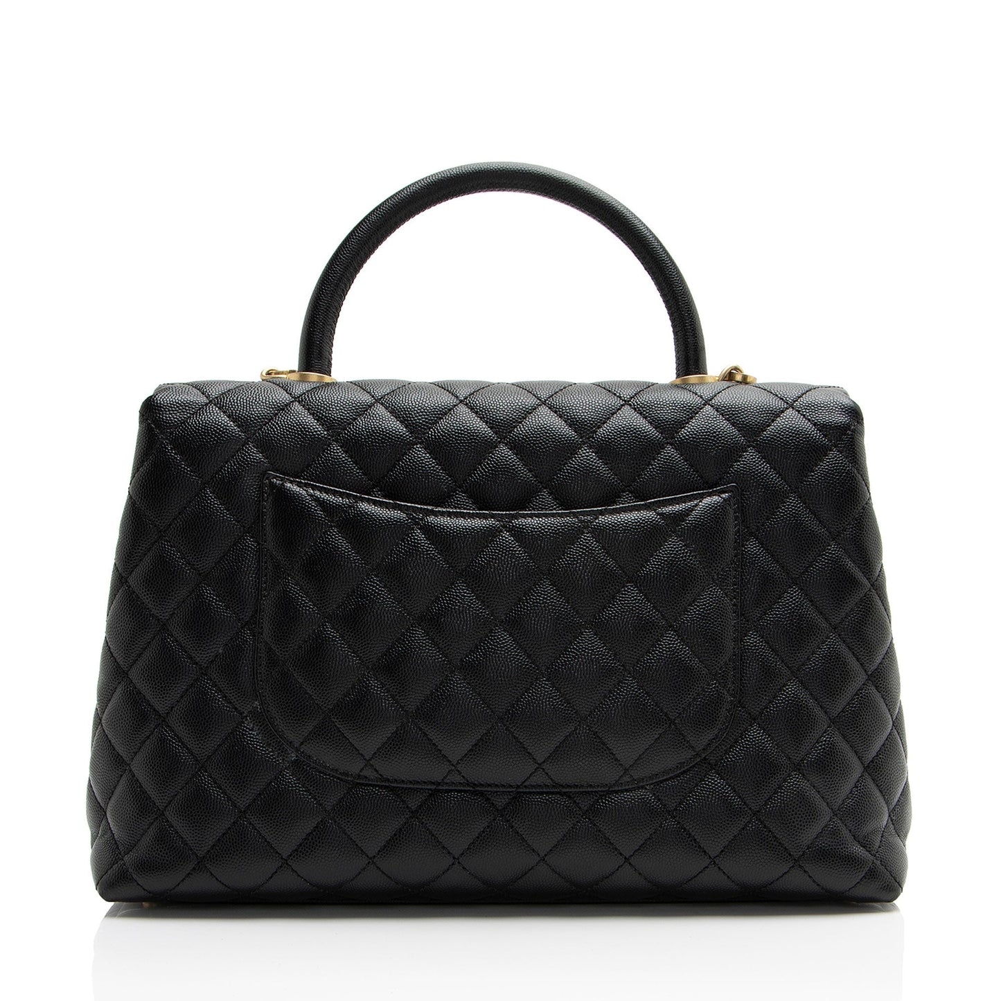 Chanel Caviar Coco Top Handle Flap Leather Shoulder Bag Flap Bag