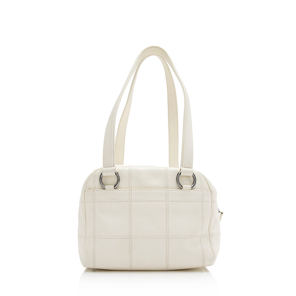 Chanel Lambskin LAX Bowling Satchel SHF Small Leather Satchel Bag