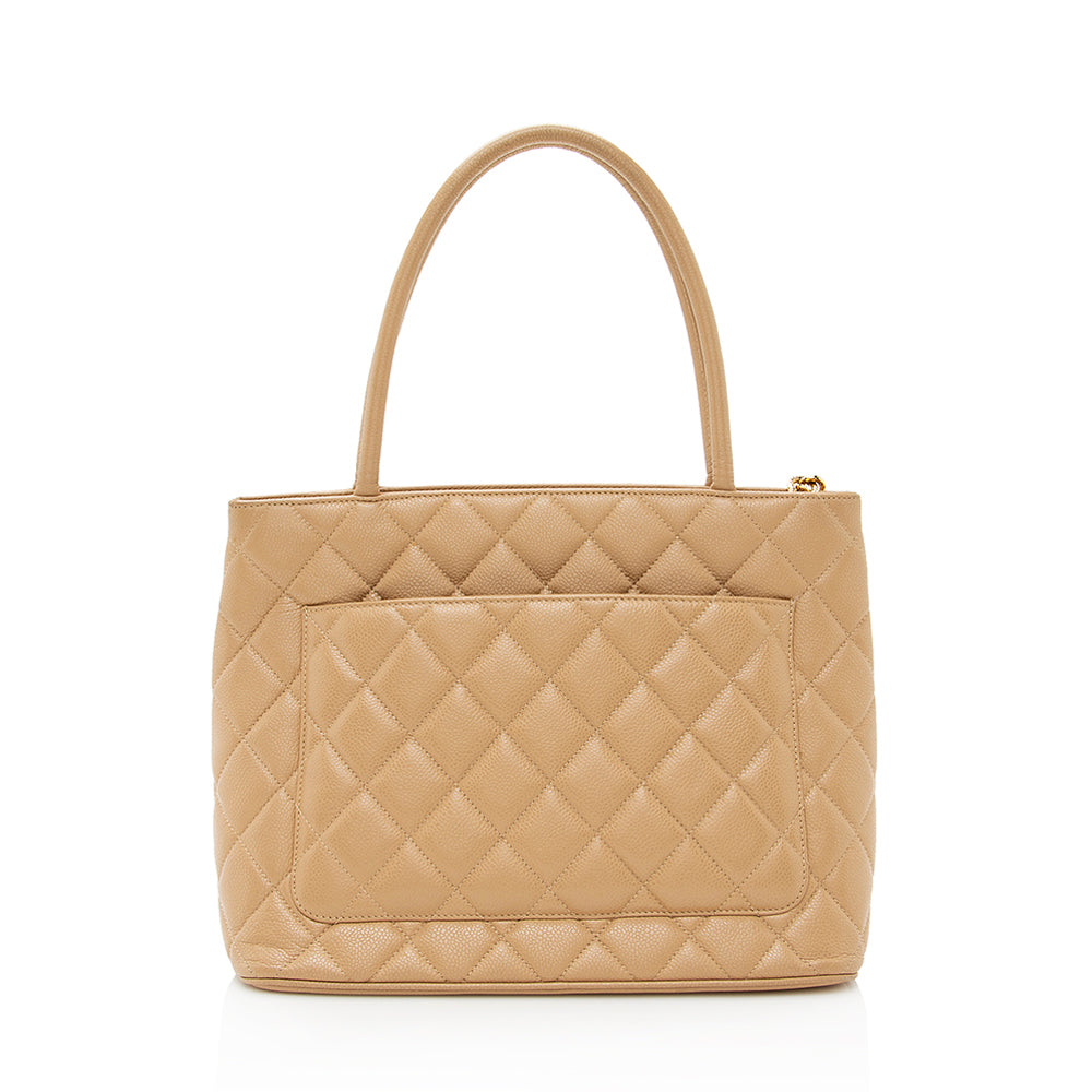 Chanel Caviar Medallion SHF Leather Tote Bag Tote Shf