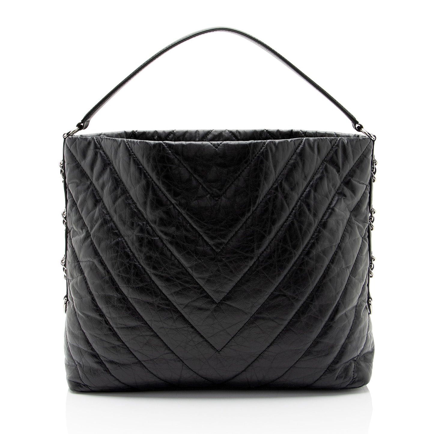 Chanel Chevron Aged Calfskin Big Bang Hobo Shoulder Bag
