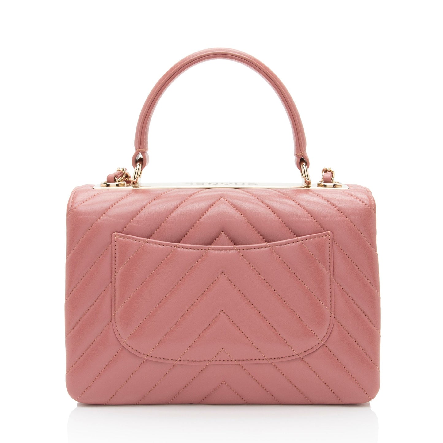 Chanel Chevron Lambskin Trendy CC Top Handle Small Handbag