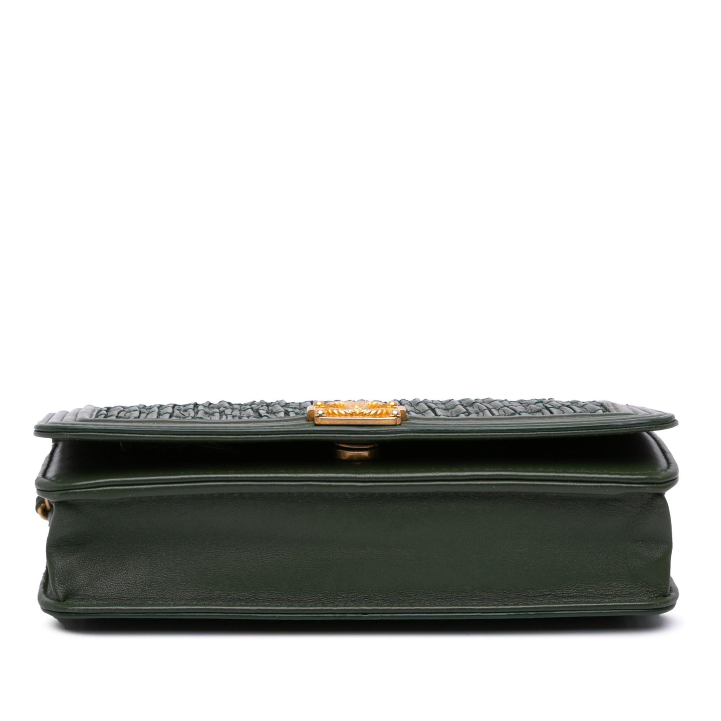 Chanel Chevron Quilted Crumpled Calfskin Boy On Wallet Case