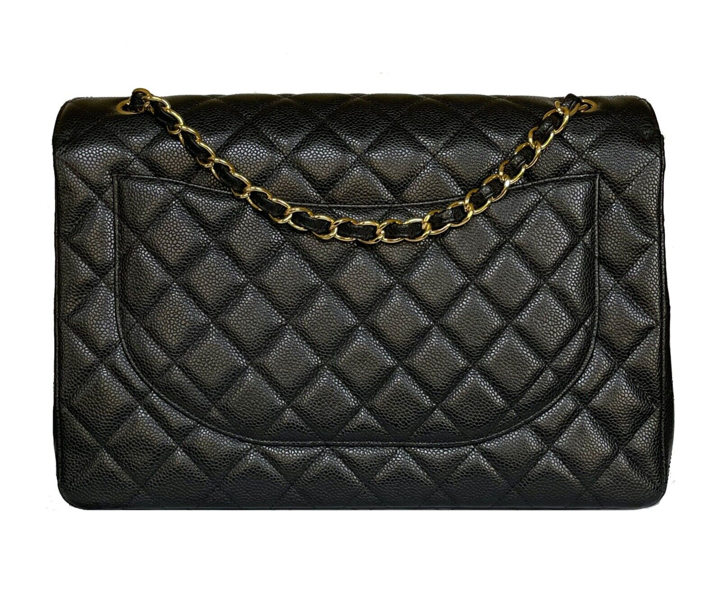 Chanel MAXI CLASSIC CAVIAR SINGLE FLAP Leather Shoulder Bag