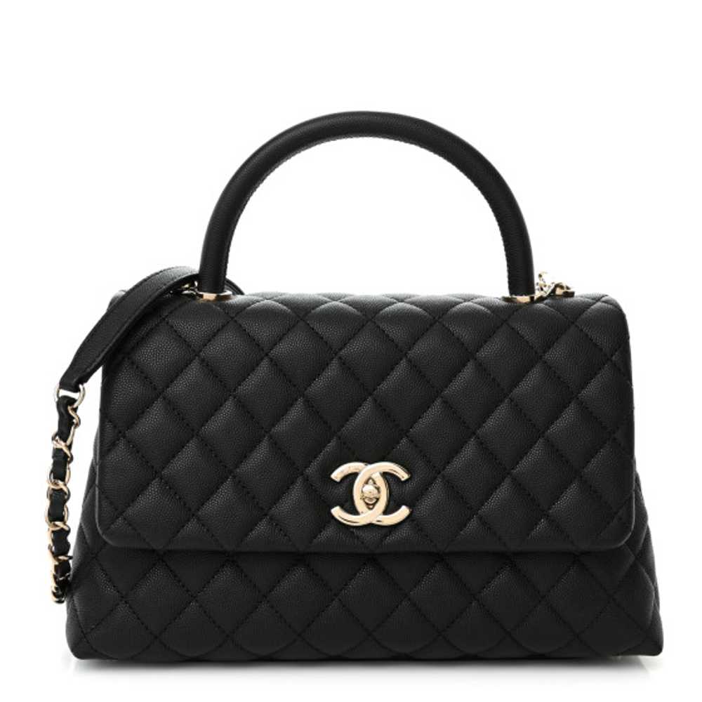 Chanel Caviar Quilted Coco Handle 21P Medium Women Bag