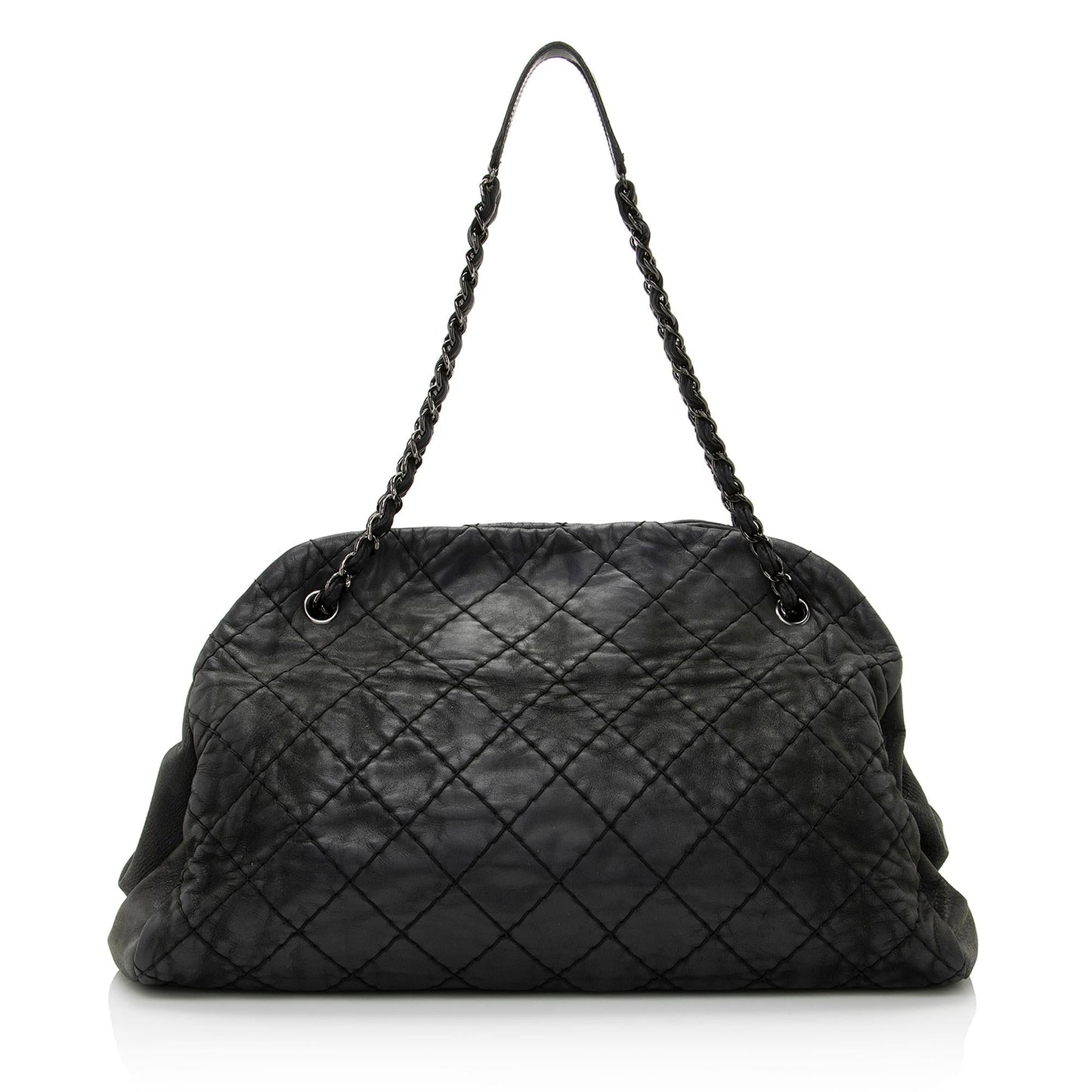 Chanel Distressed Calfskin Just Mademoiselle XL Bowler Handbag