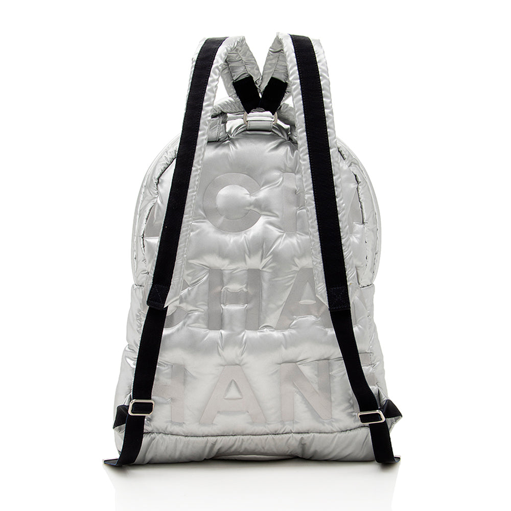 Chanel Embossed Nylon Logo Doudoune Backpack SHF
