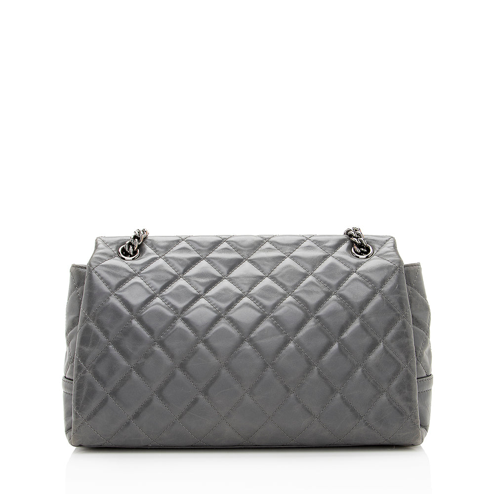 Chanel Glazed Calfskin Accordion Flap SHF Shoulder Bag