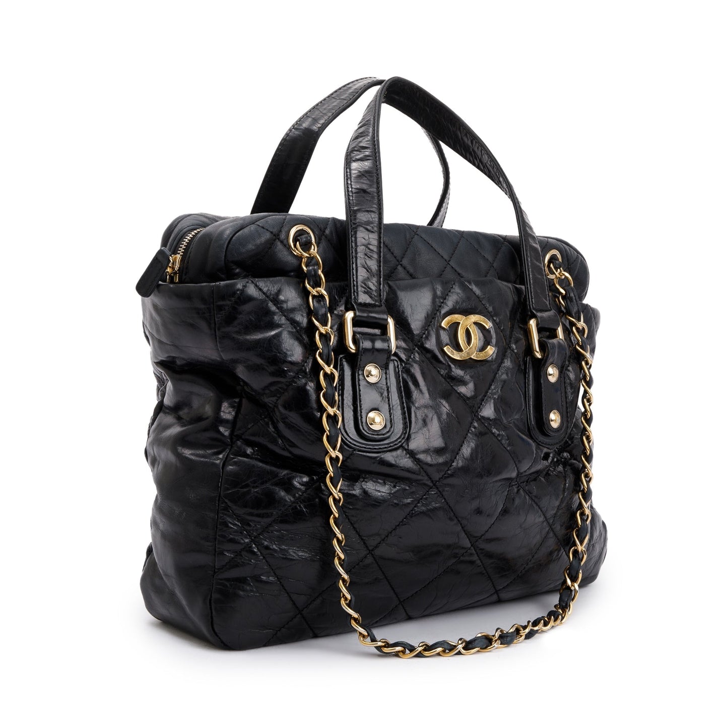 Chanel Glazed Portobello Leather Calfskin Travel Bag