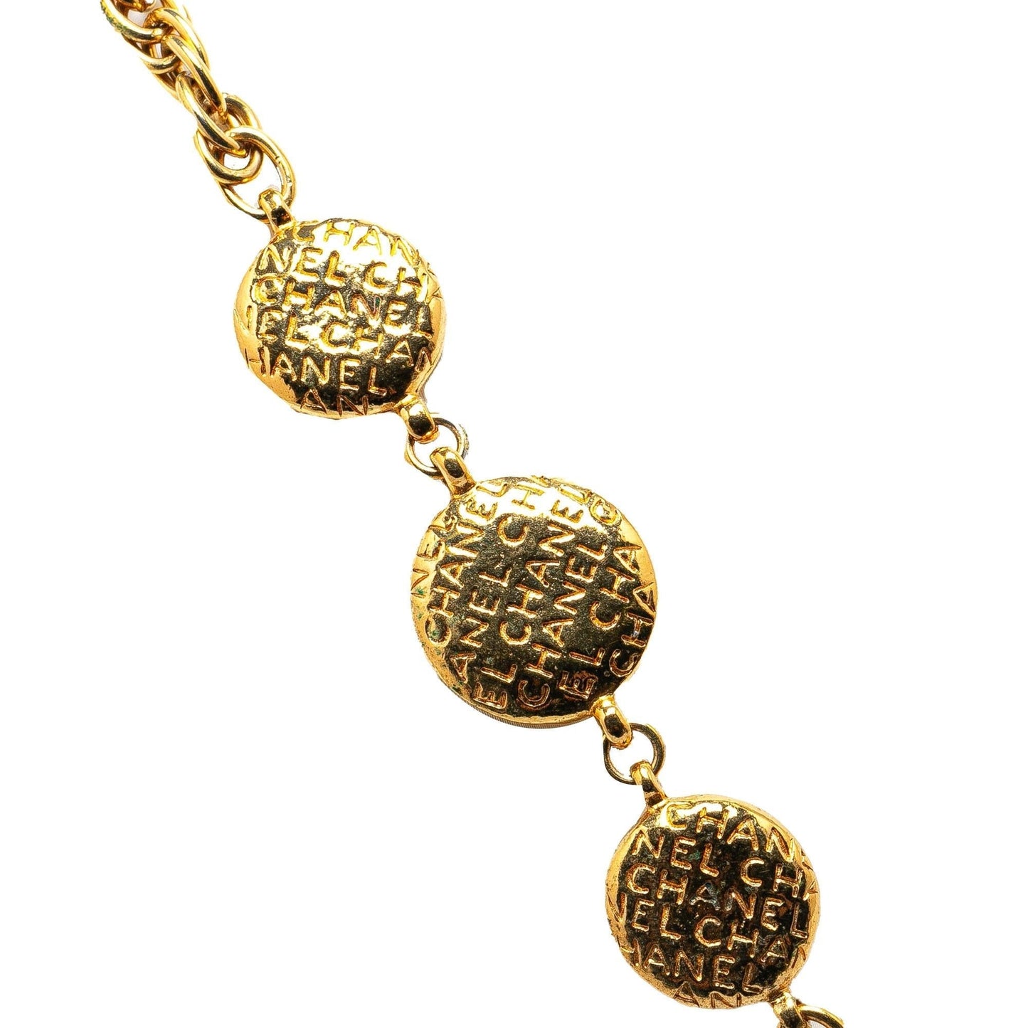 Chanel Gold Plated Coco Mademoiselle Chain Necklace (SHG-J15D4E)