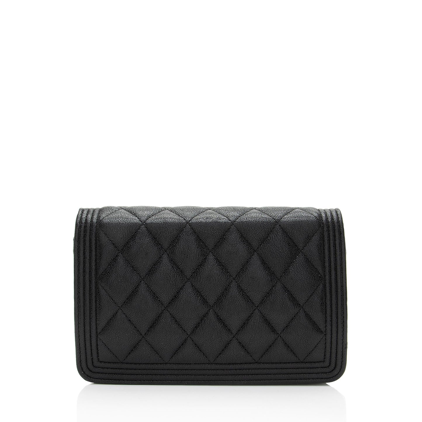 Chanel Grained Shiny Calfskin Boy on Wallet Case