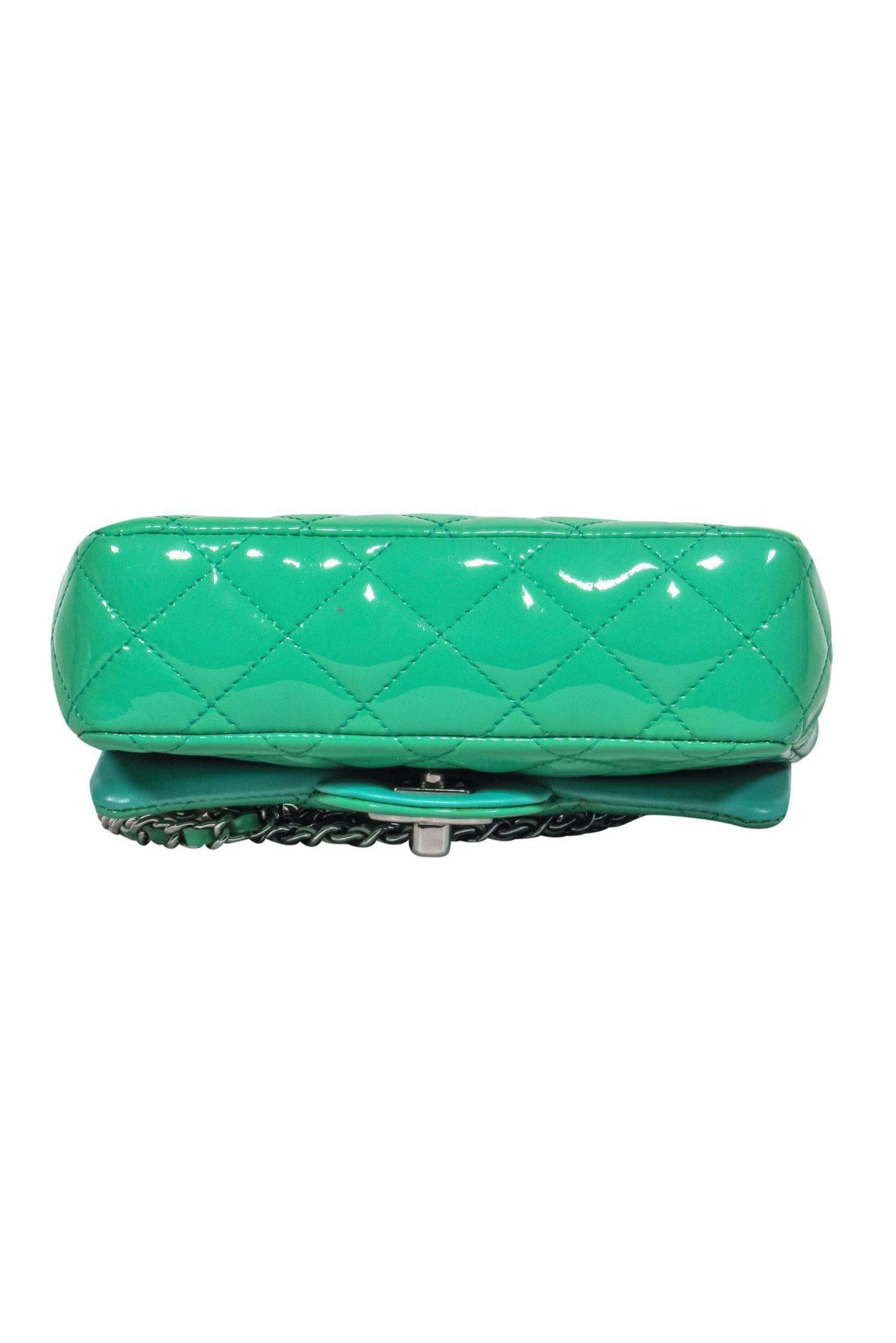 Chanel - Green Patent Leather Quilted Mini Crossbody