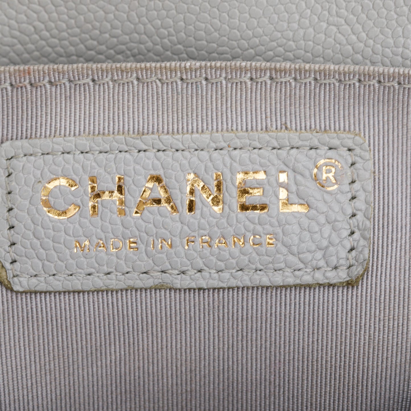 Chanel Caviar Boy Leather Grey Travel Bag