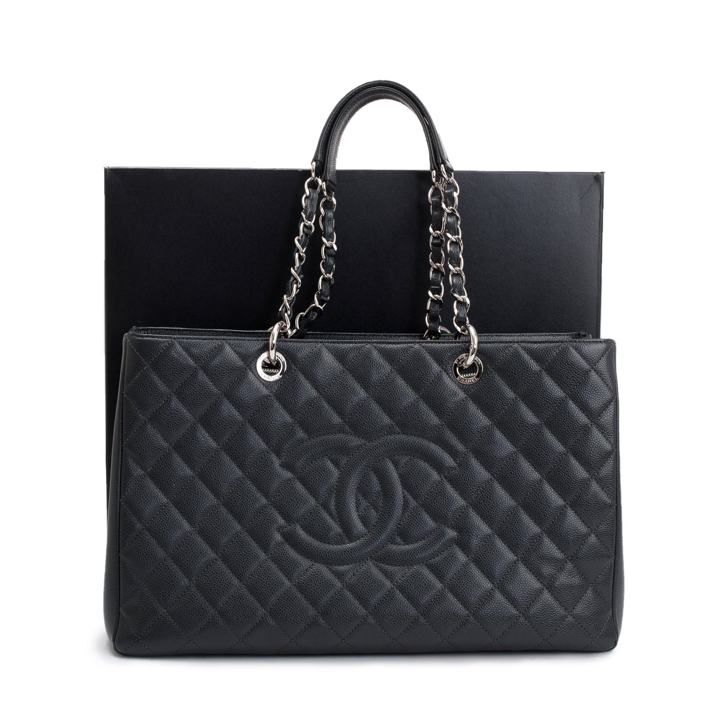 Chanel Caviar XL Grand Shopping GST Leather Grey Travel Bag