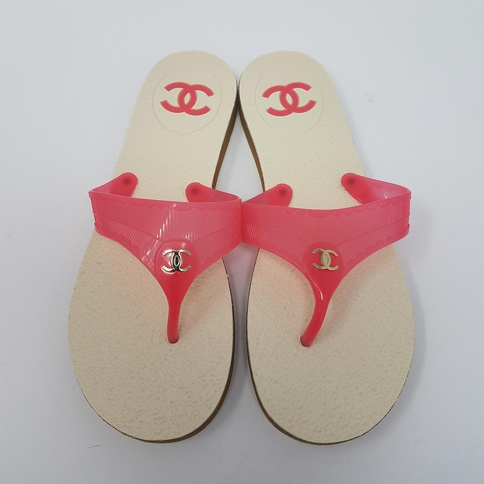 Chanel Interlocking Cc Ruber Thong Slides Bag