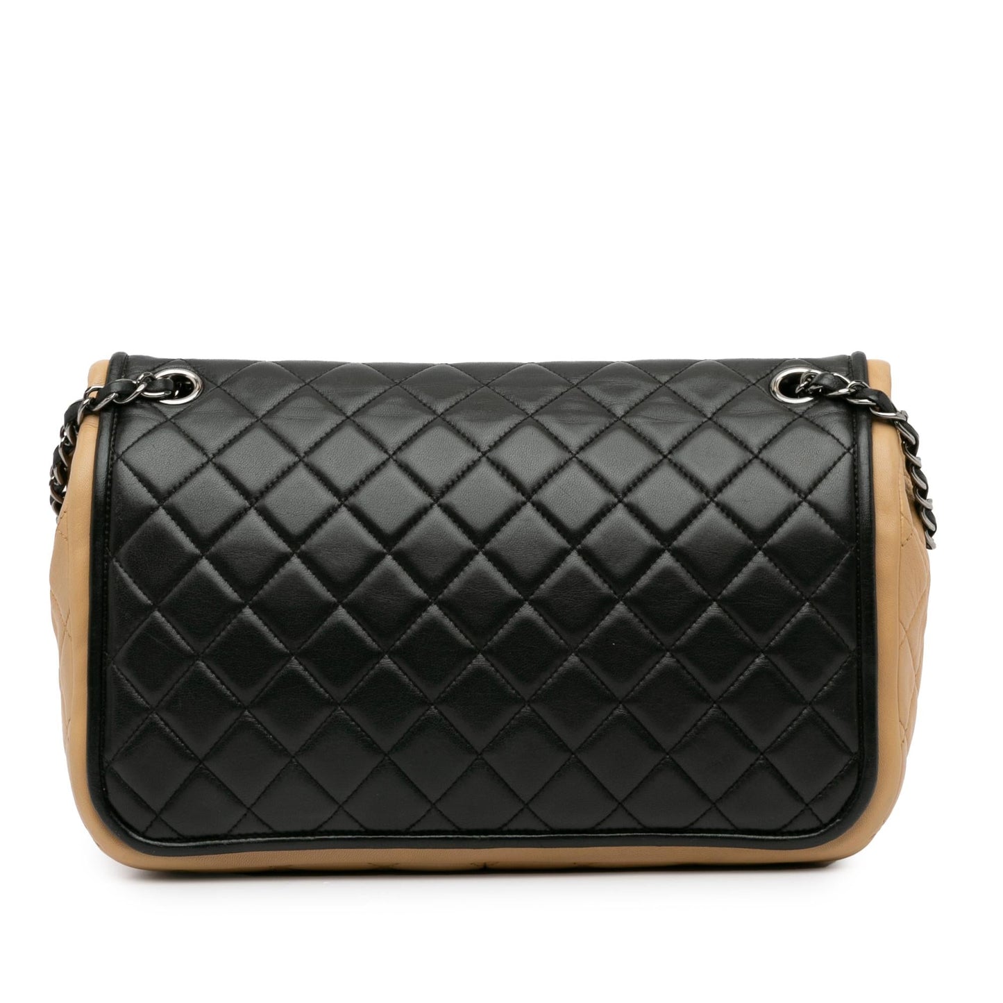 Chanel Jumbo Classic Bicolor Lambskin Twist Flap Handbag