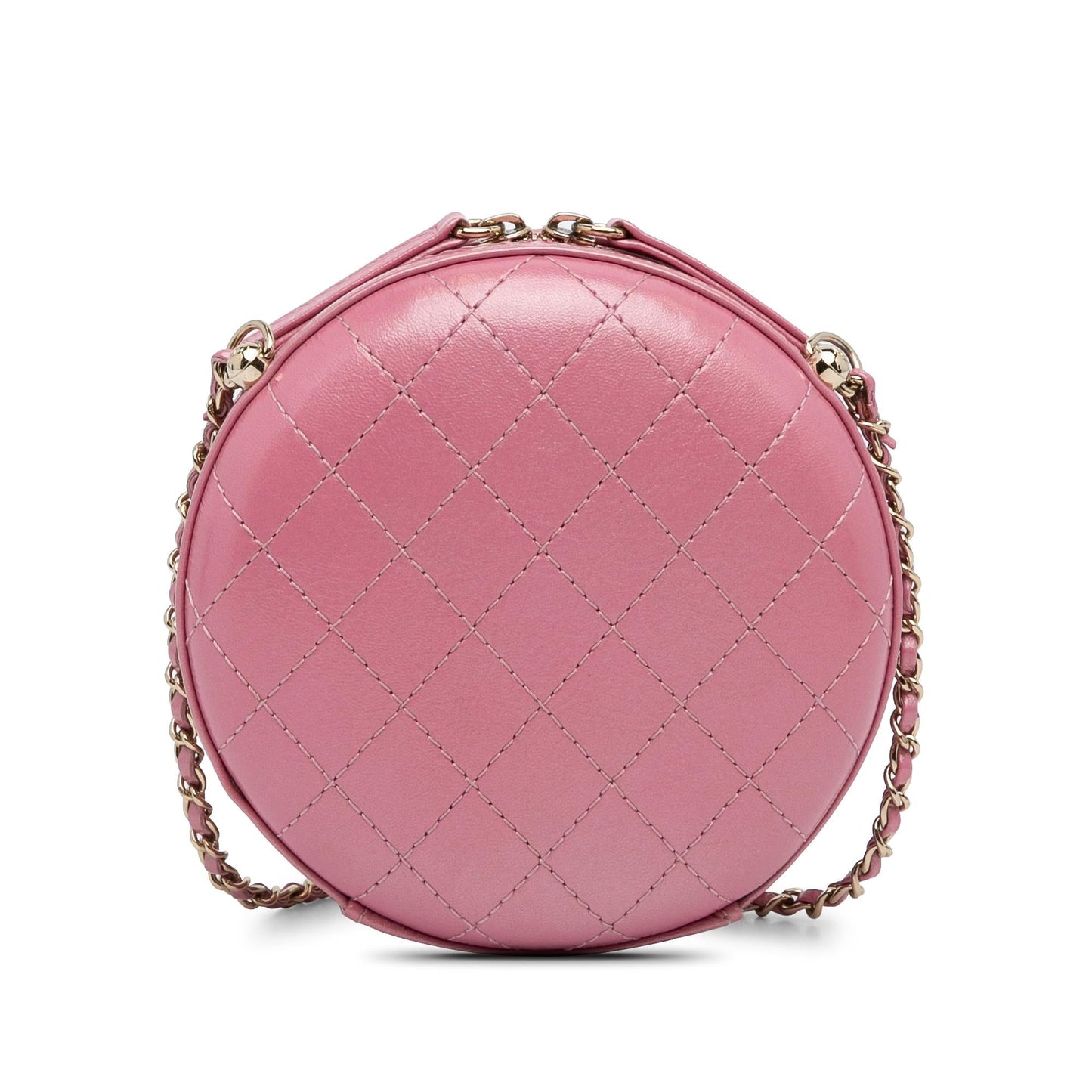 Chanel Lambskin CC Round Crossbody Bag Chain Crossbody