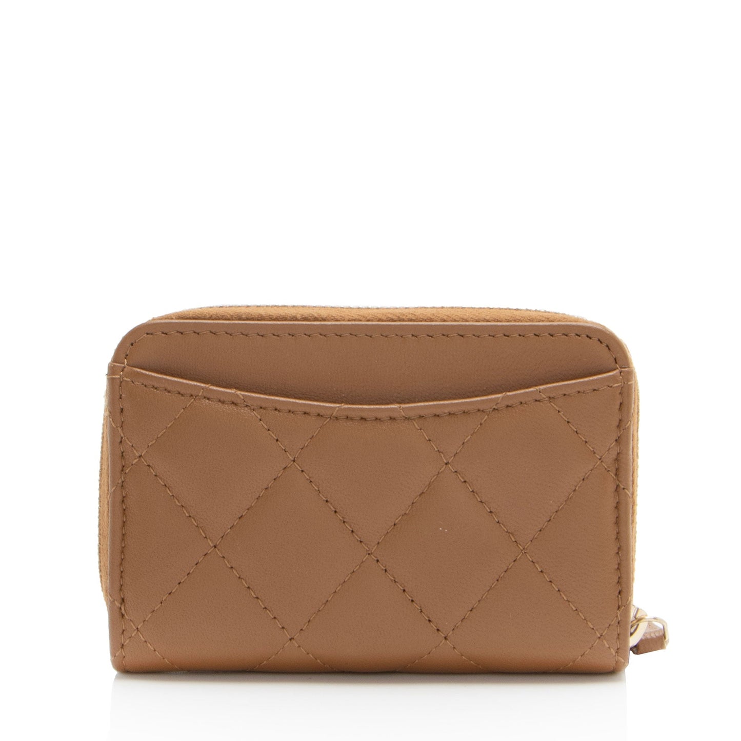 Chanel Lambskin CC Zip Around Coin Purse Wallet Case