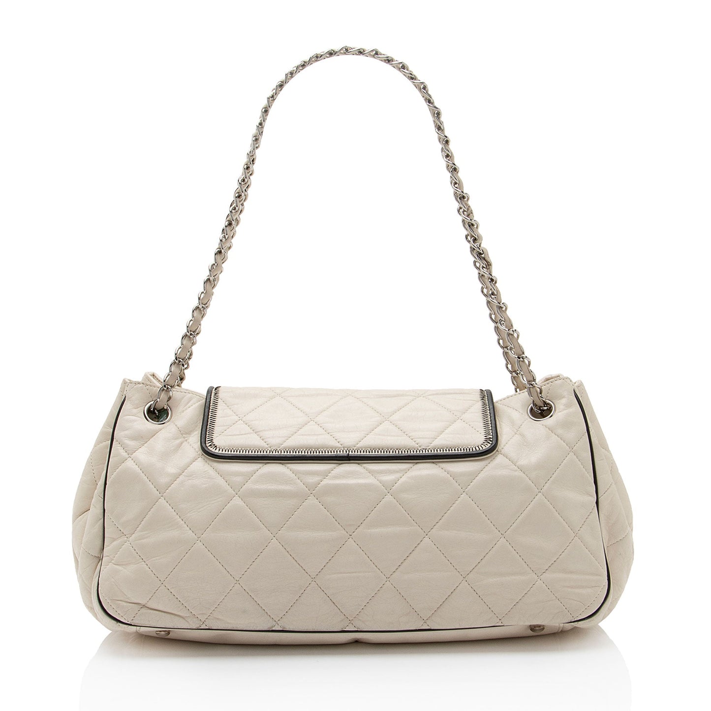 Chanel Lambskin Mademoiselle East West Accordion SHF-L7kNwO Lock Shoulder Bag