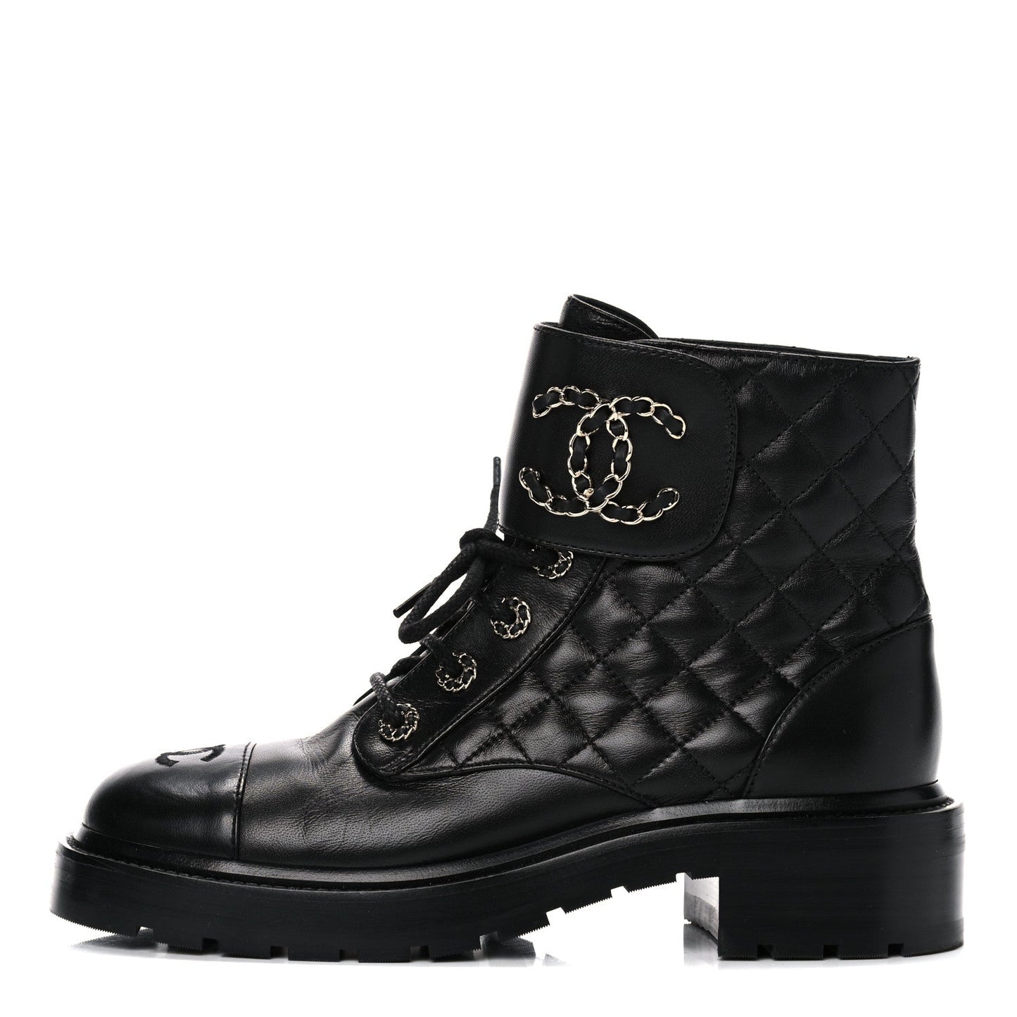 Chanel Quilted Lambskin Combat Boots for Women