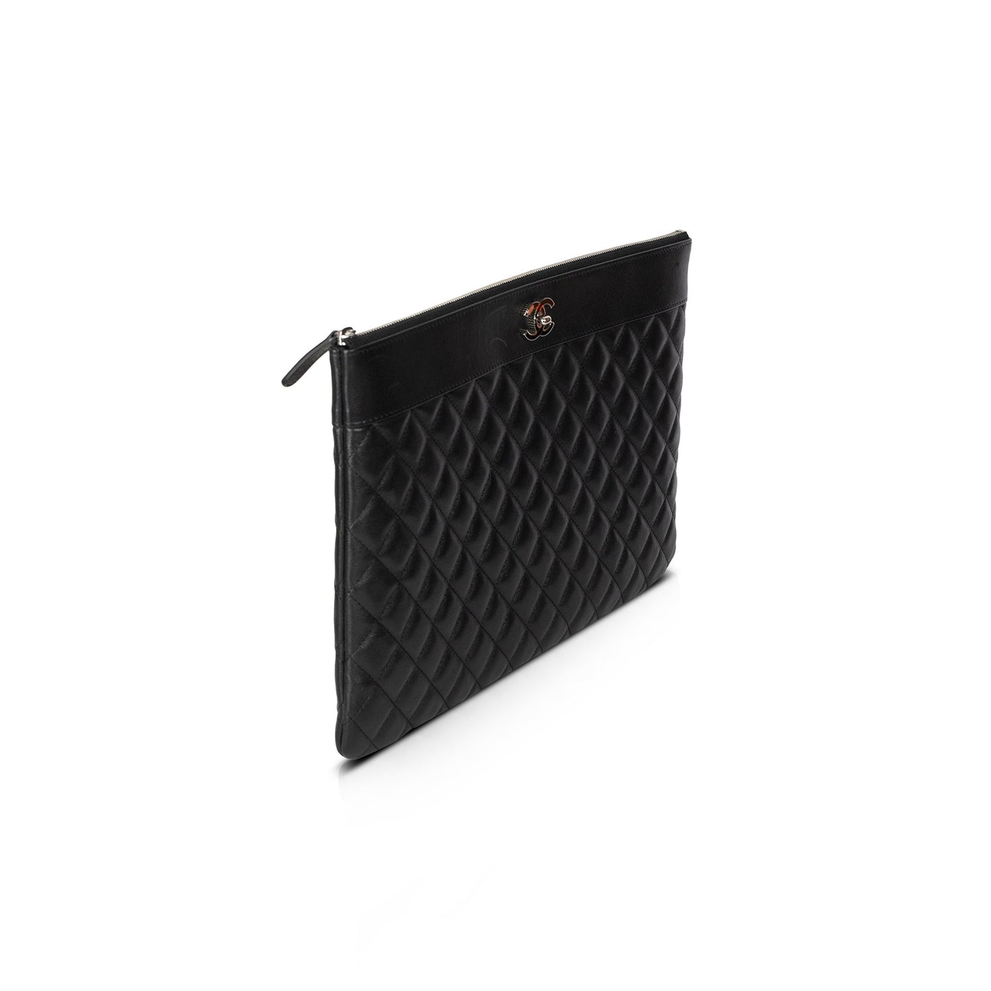 Chanel Mademoiselle Quilted O Leather Lambskin Travel Bag