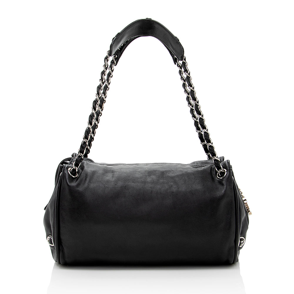 Chanel Diagonal CC Ligne Accordion Satchel SHF Leather Satchel Bag