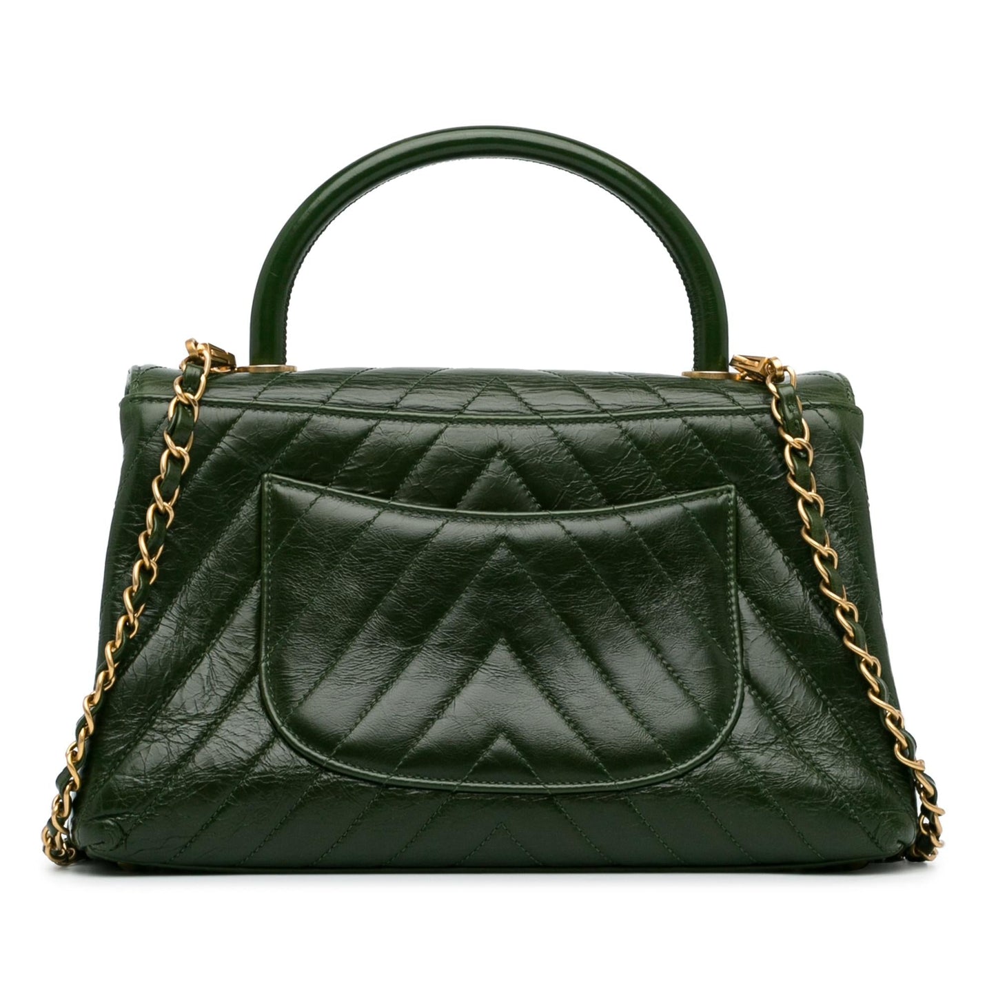 Chanel Aged Calfskin Chevron Coco Handle SHG-Oidy6Z Handbag