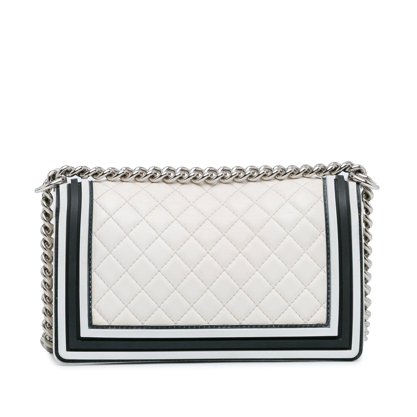 Chanel Bicolor Lambskin Rubber Boy Flap Handbag