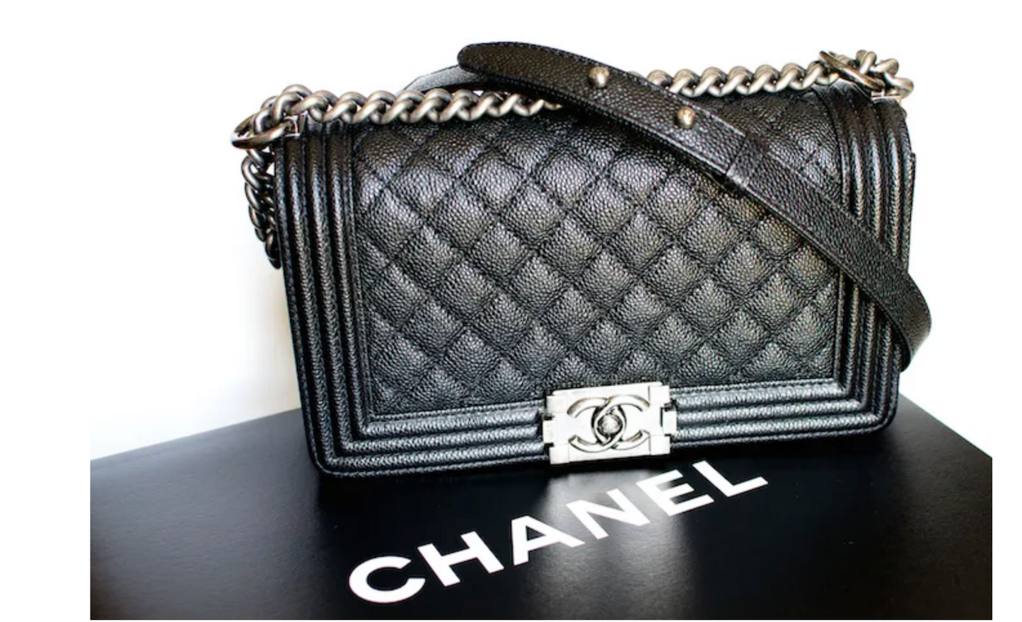 Chanel CAVIAR QUILTED BOY Handbag