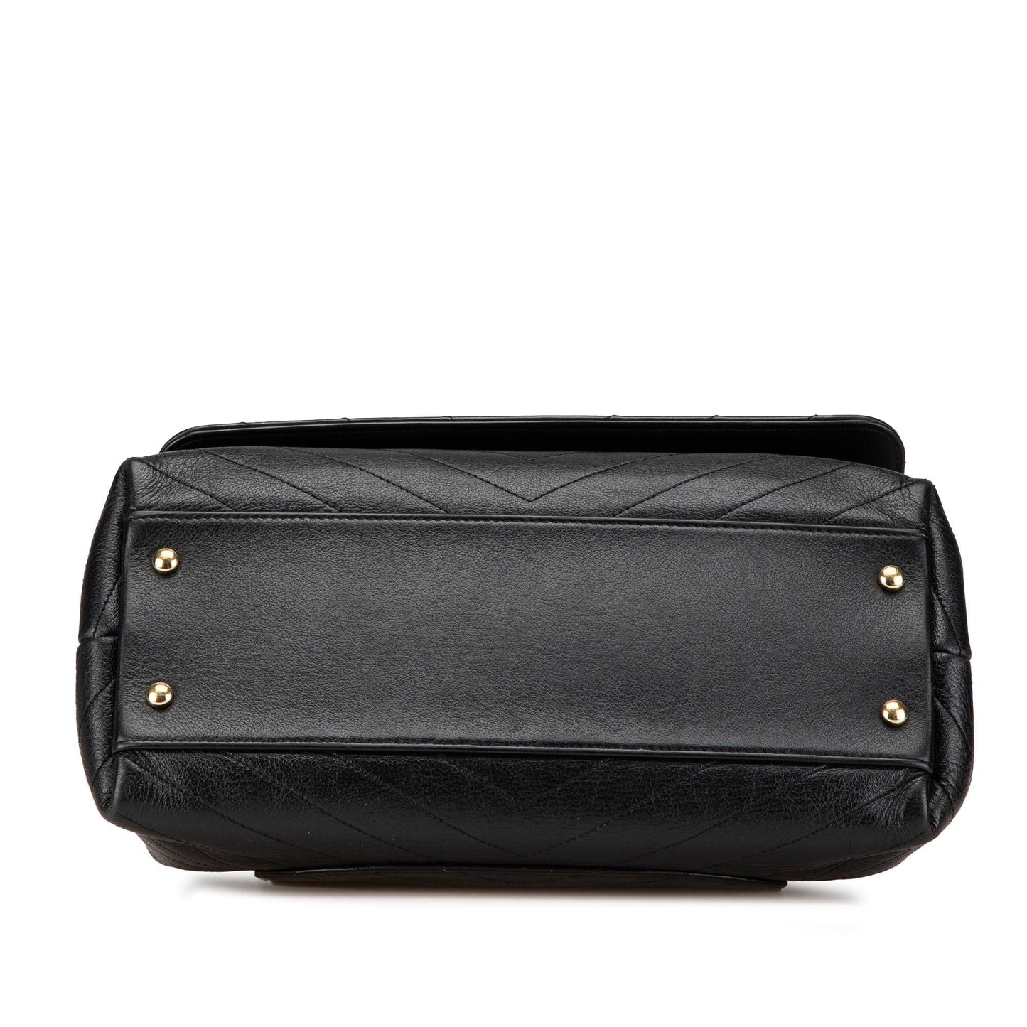 Chanel Chevron Calfskin Elaphe Stitched Chic Top Handbag