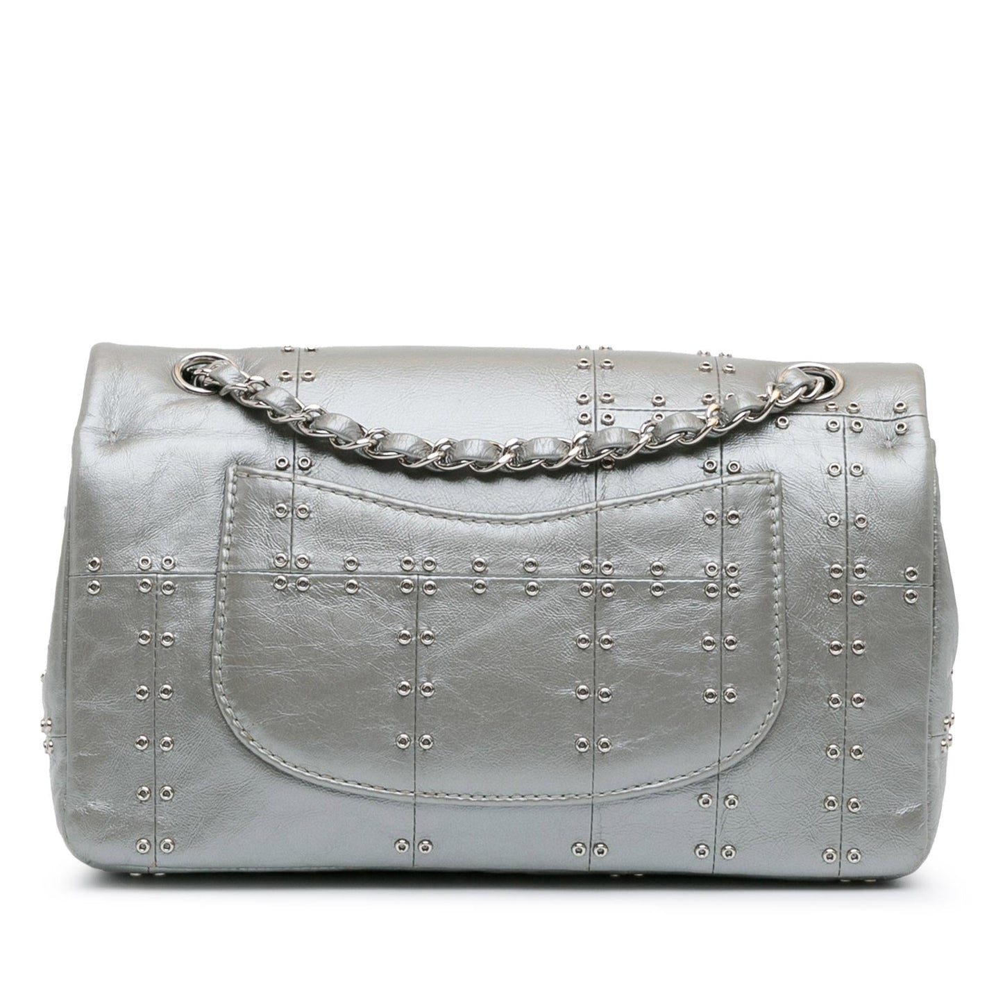 Chanel Glazed Calfskin Grommet Embellished Airline Double Handbag Shg Fbozo4