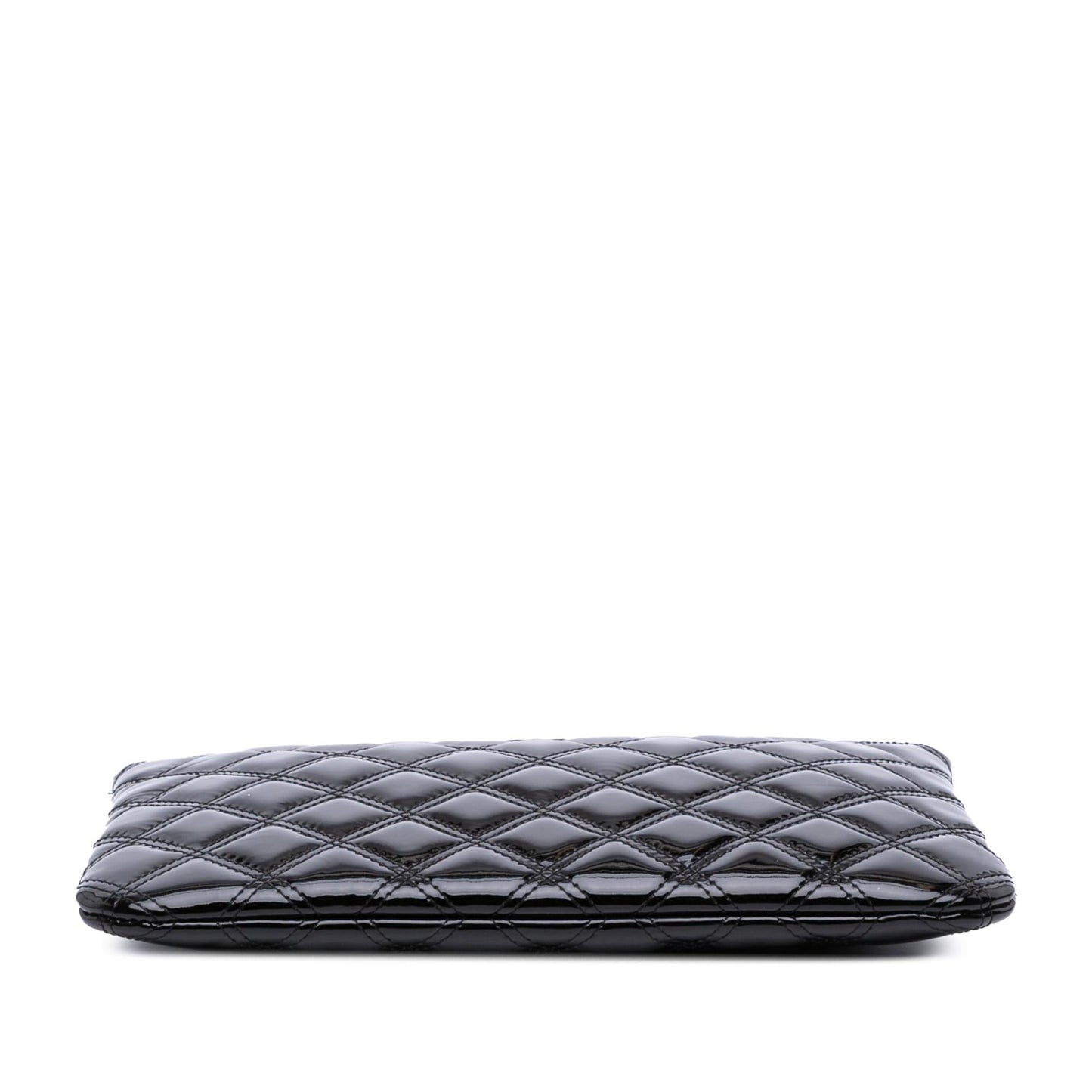 Chanel Quilted Patent O Clutch Bag Case Clutch