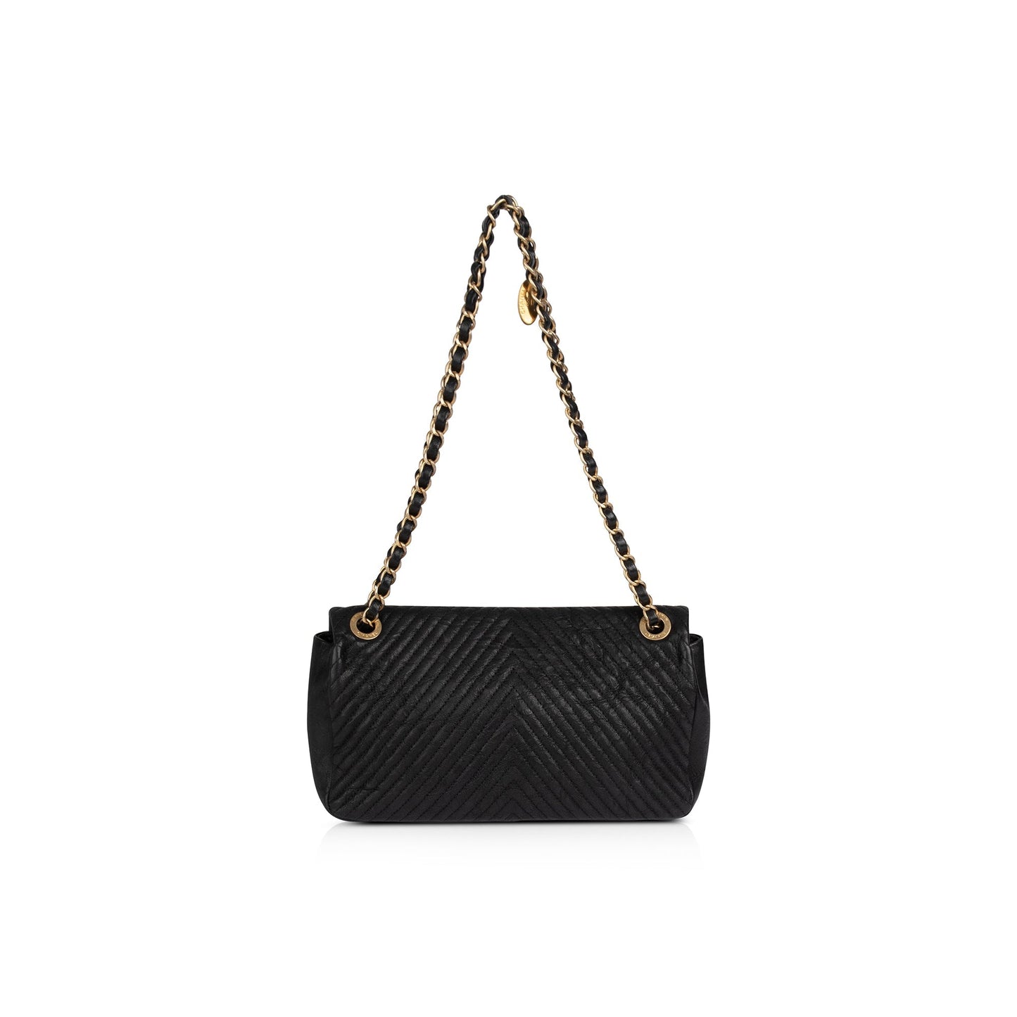Chanel Surpique Chevron Flap Travel Bag