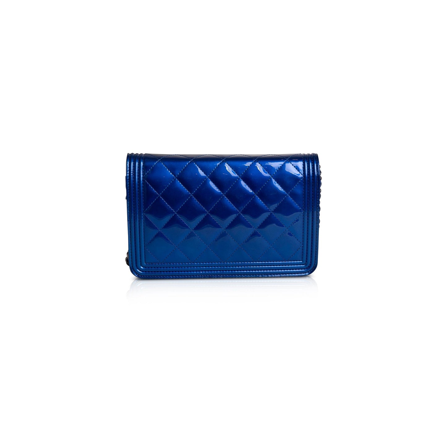 Chanel on Leather Blue Wallet Case