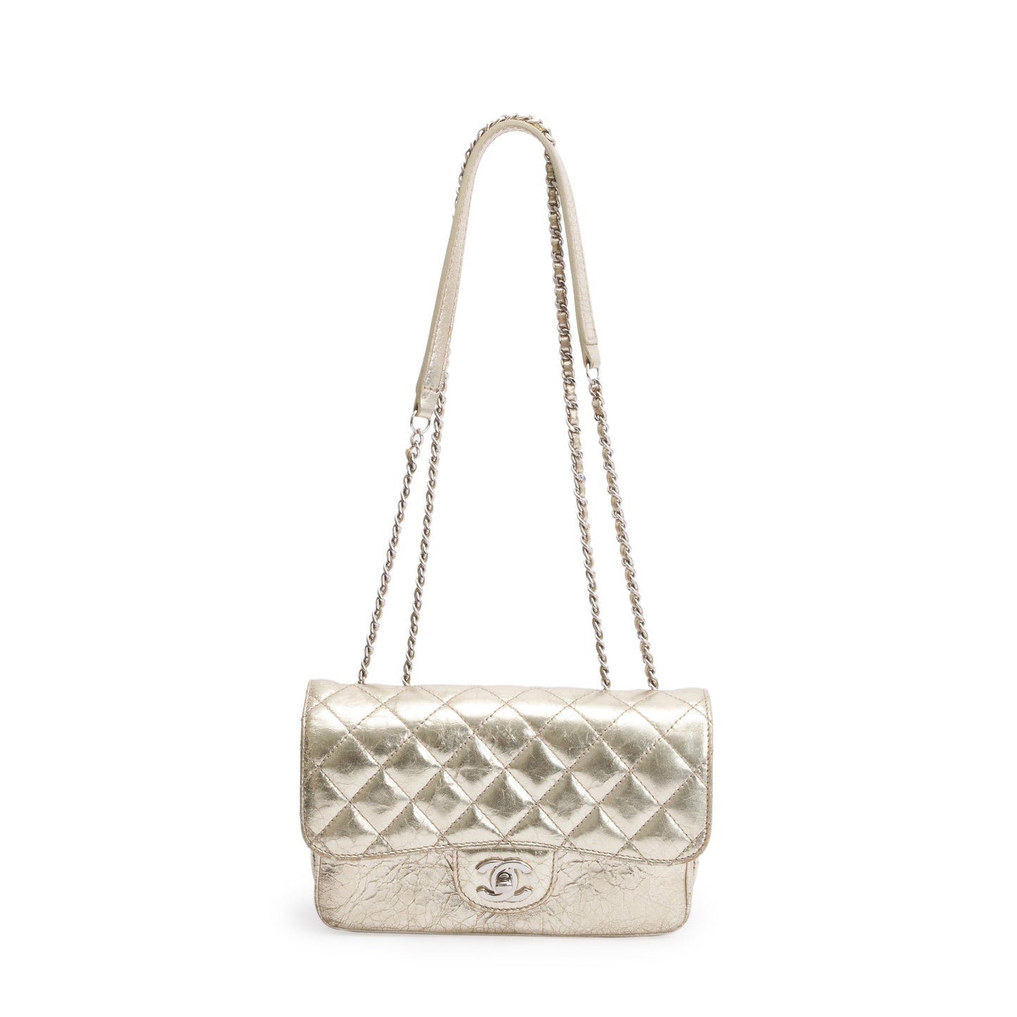 Chanel ms Pocket Flap Leather Calfskin Gold Travel Bag