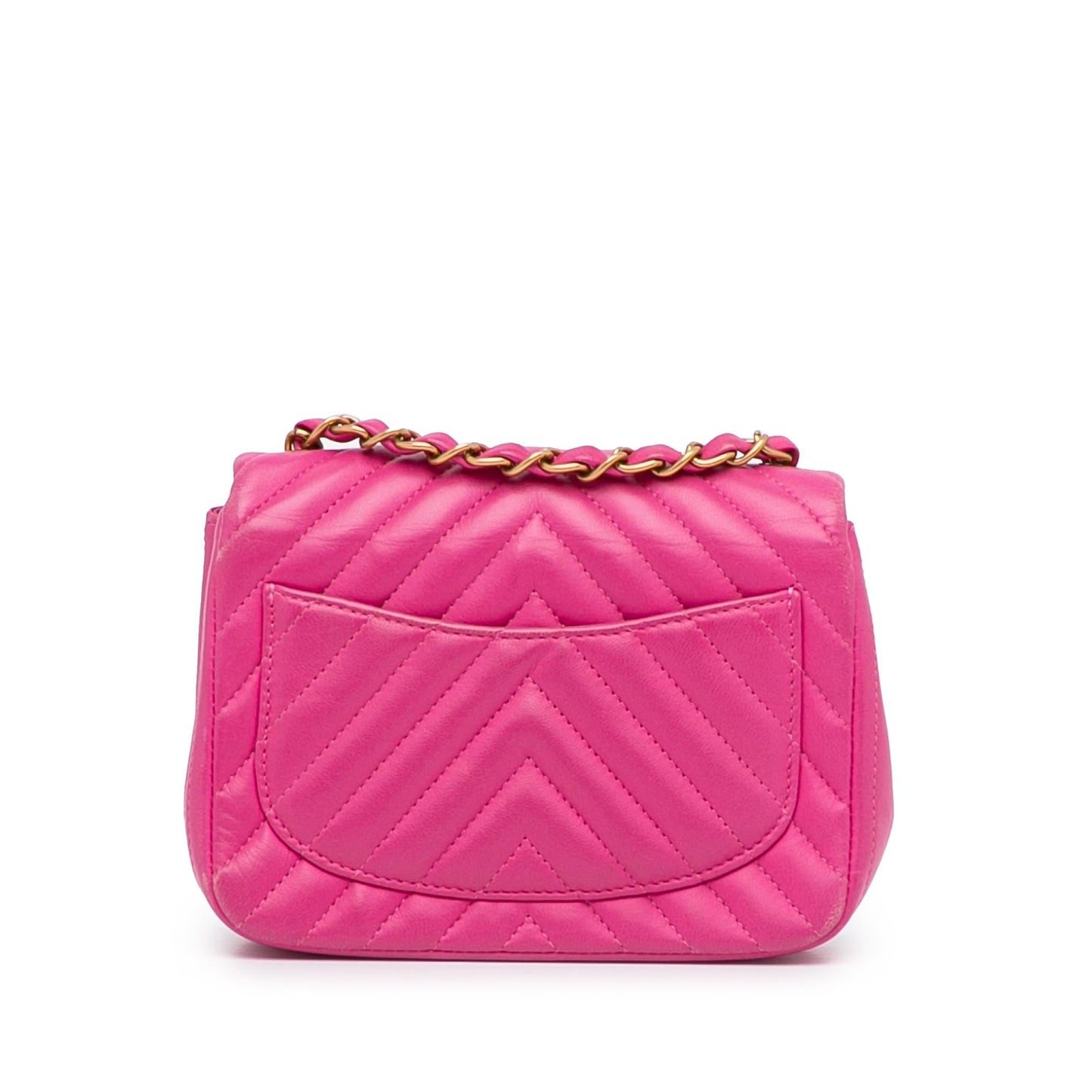 Chanel Square Classic Chevron Lambskin Flap Mini Bag Lambskin Flap