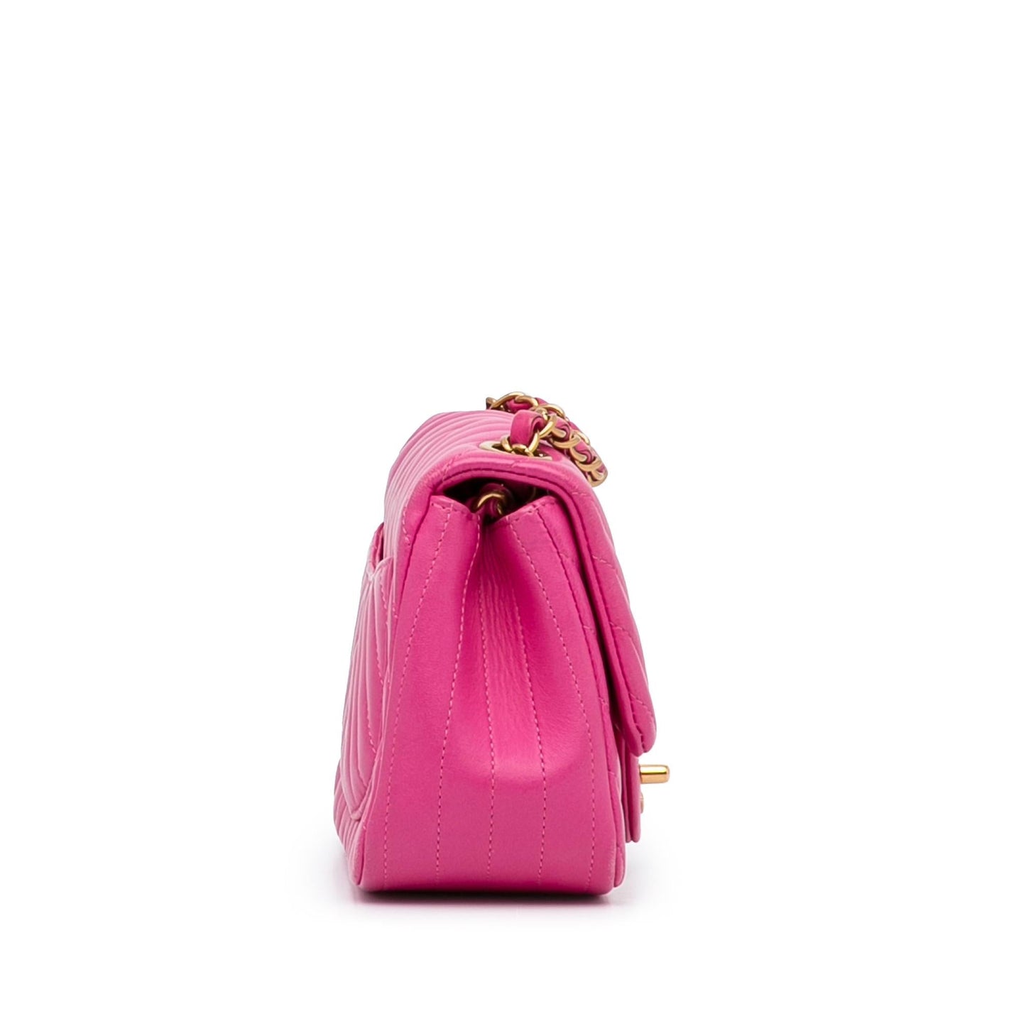 Chanel Mini Square Classic Chevron Lambskin Flap Handbag
