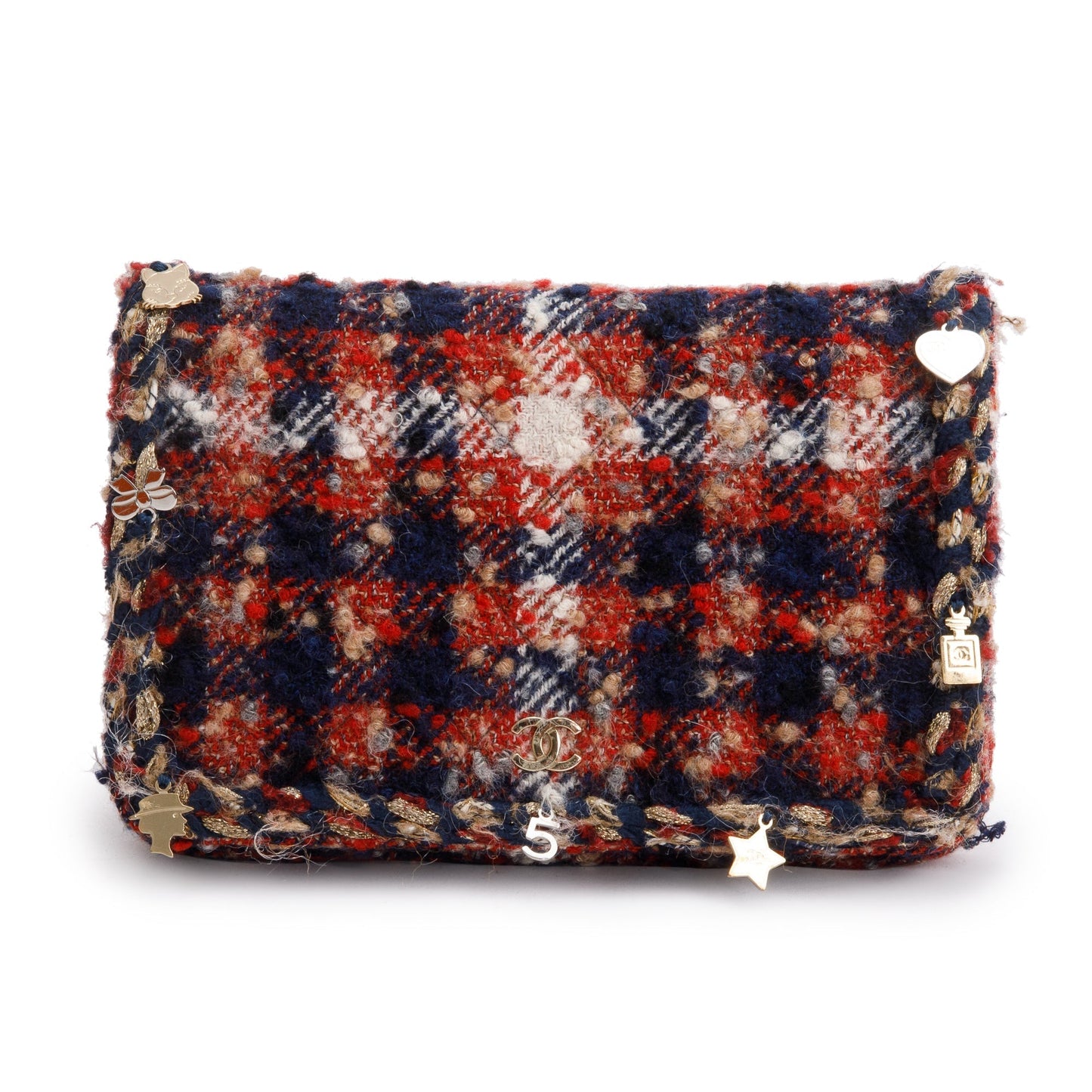 Chanel Tweed Charms On Multicolor Key Chain