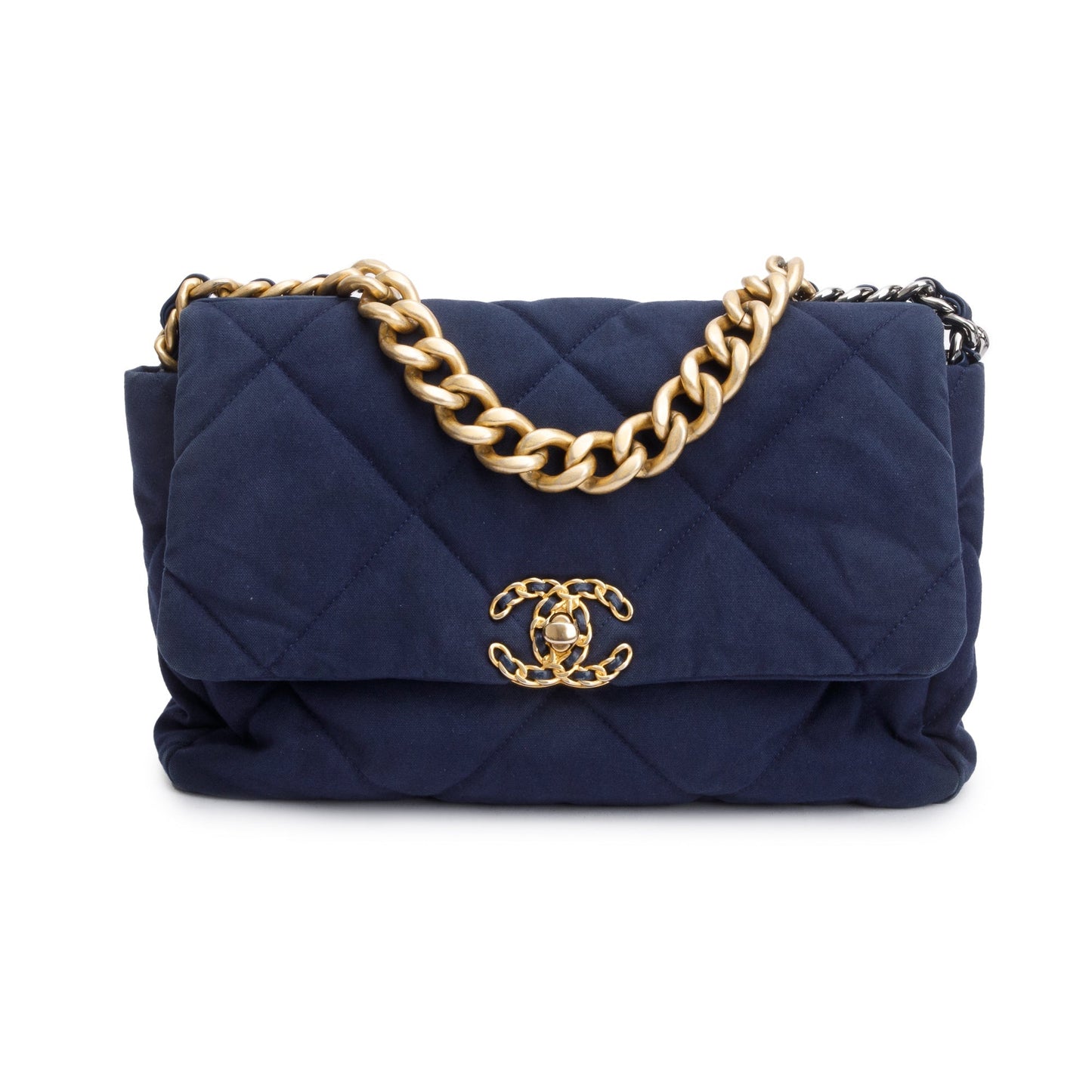 Chanel Navy 19 Flap Canvas Travel Bag