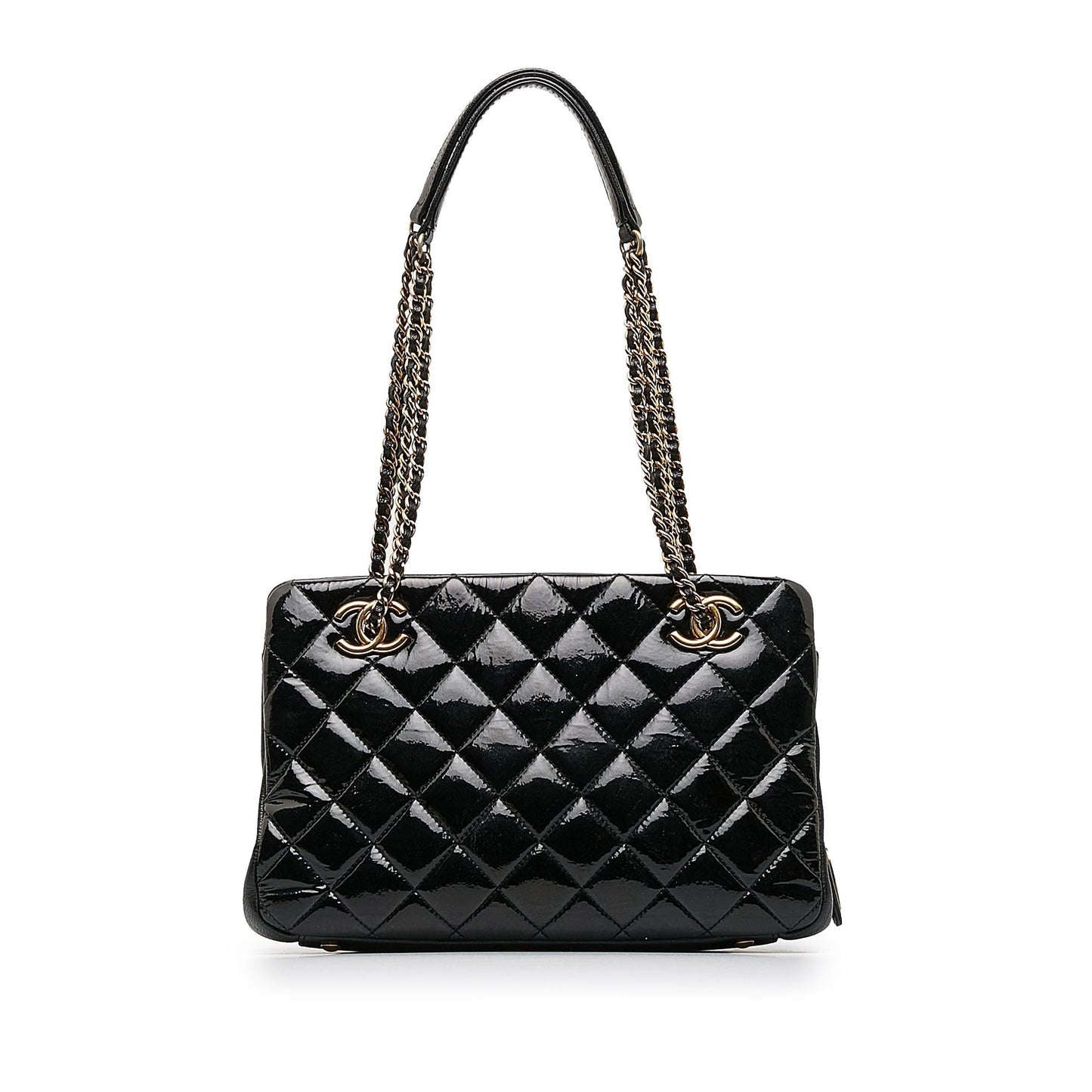 Chanel Patent Goatskin Paris Salzburg CC Eyelet Shoulder Bag