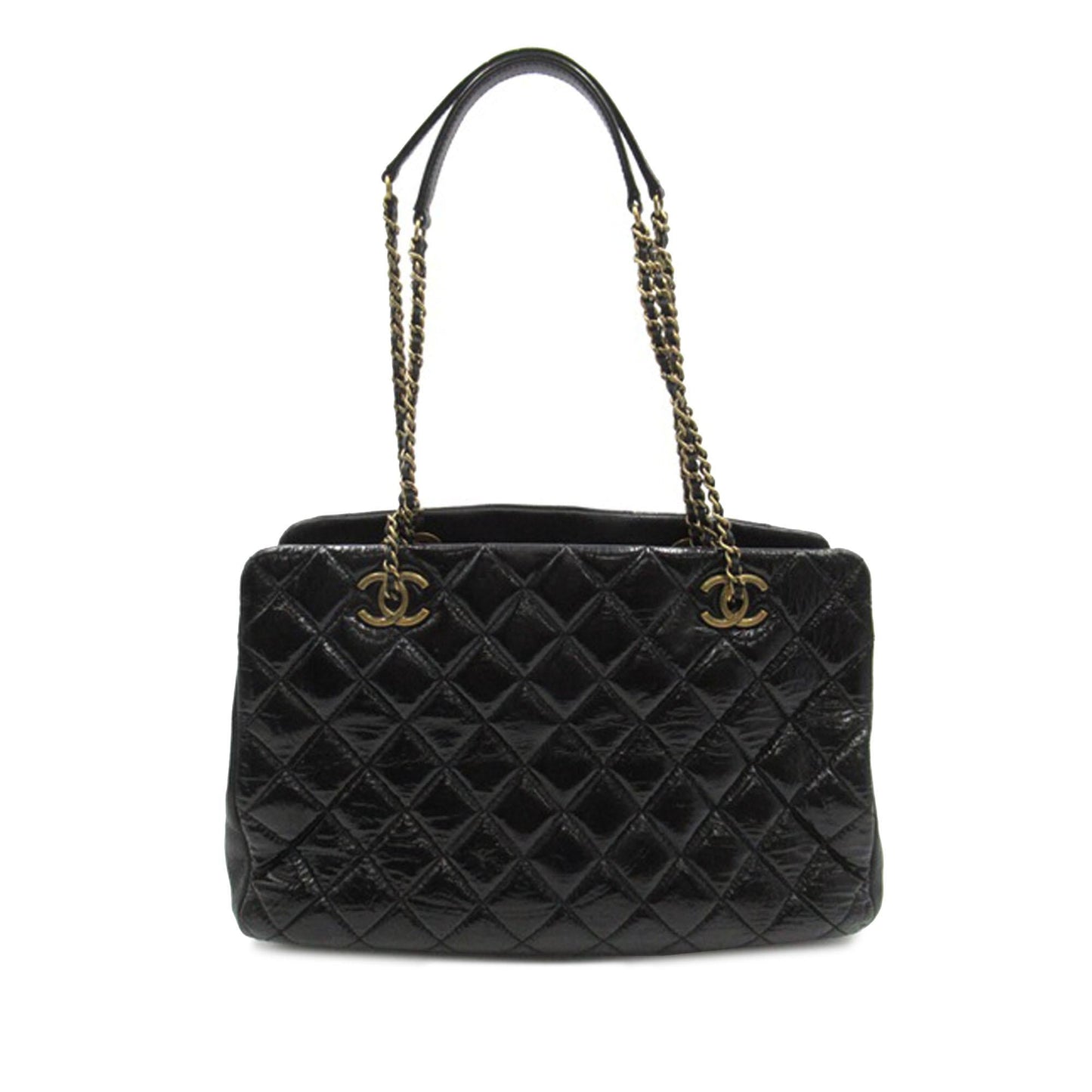 Chanel Patent Goatskin Paris Salzburg CC Eyelet Shoulder Bag Shg Kmmotx