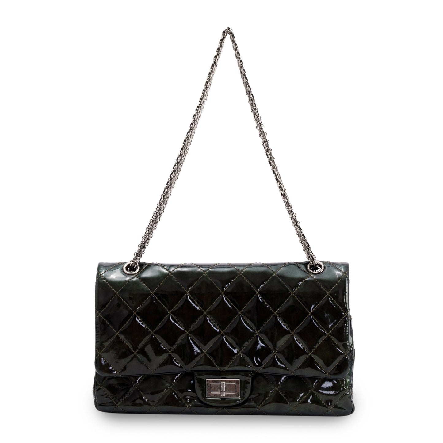 Chanel Patent 2.55 Reissue 227 Double Leather Travel Bag