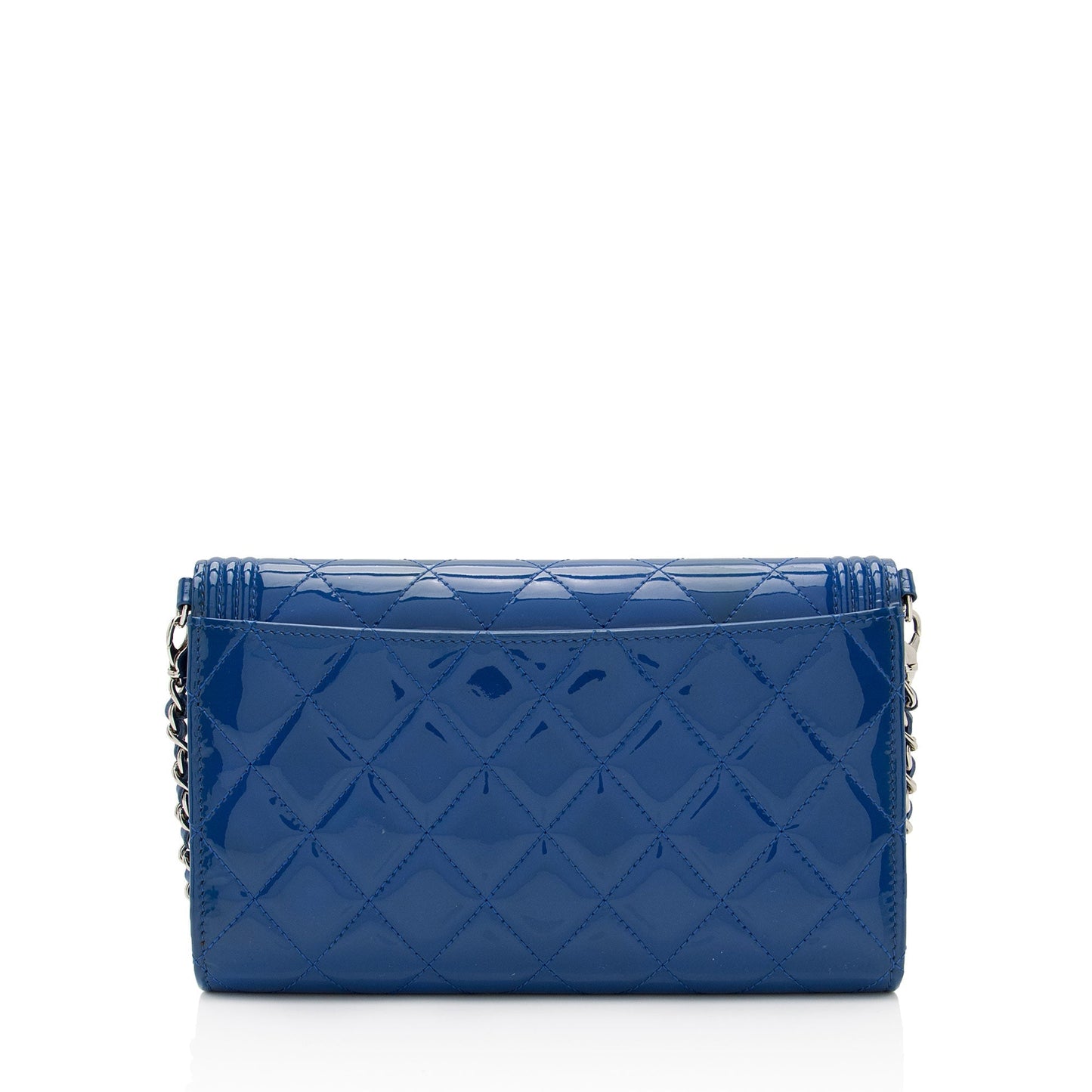 Chanel Patent Boy on Leather Clutch Bag