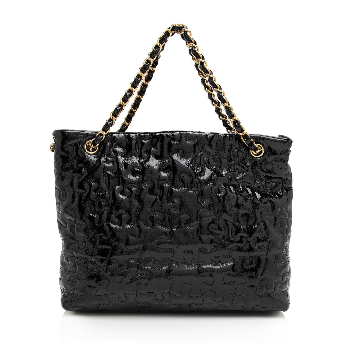Chanel Patent Puzzle SHF-uPxGaG Leather Tote Bag