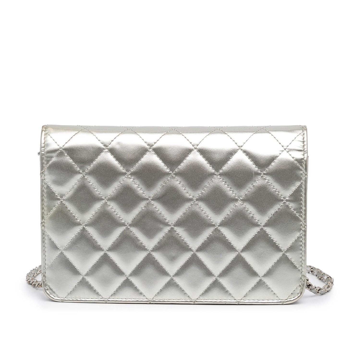 Chanel Patent Quilted Golden Class Double CC Wallet Case