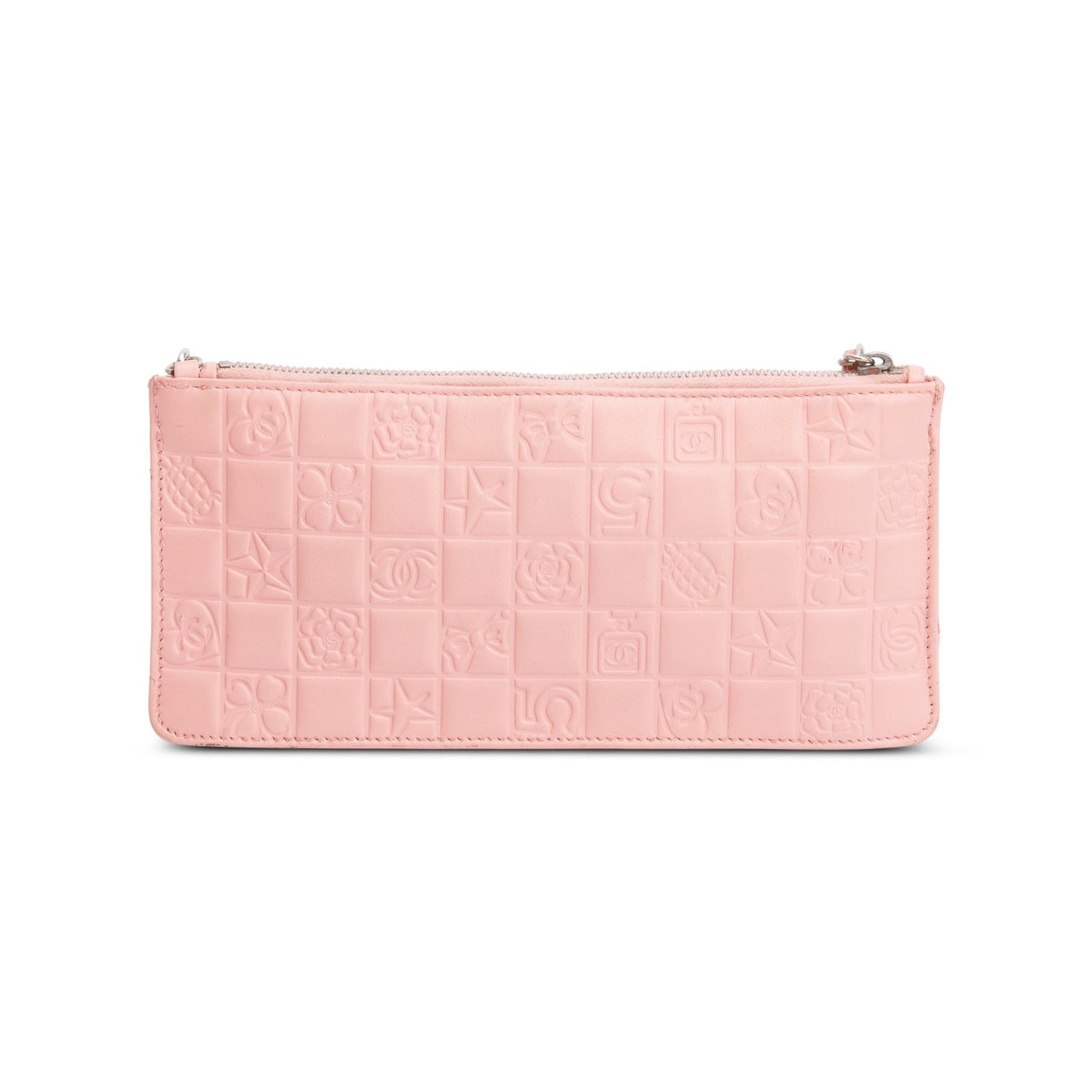 Chanel Precious Symbol Pochette Leather Calfskin Pink Travel Bag