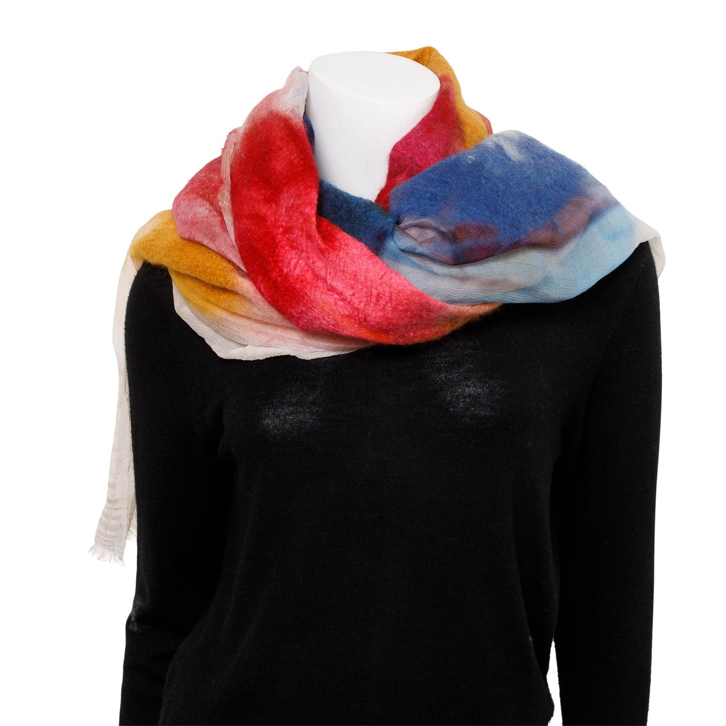 Chanel Ombre CC Logo Cashmere Silk Pink Multicolor Scarf